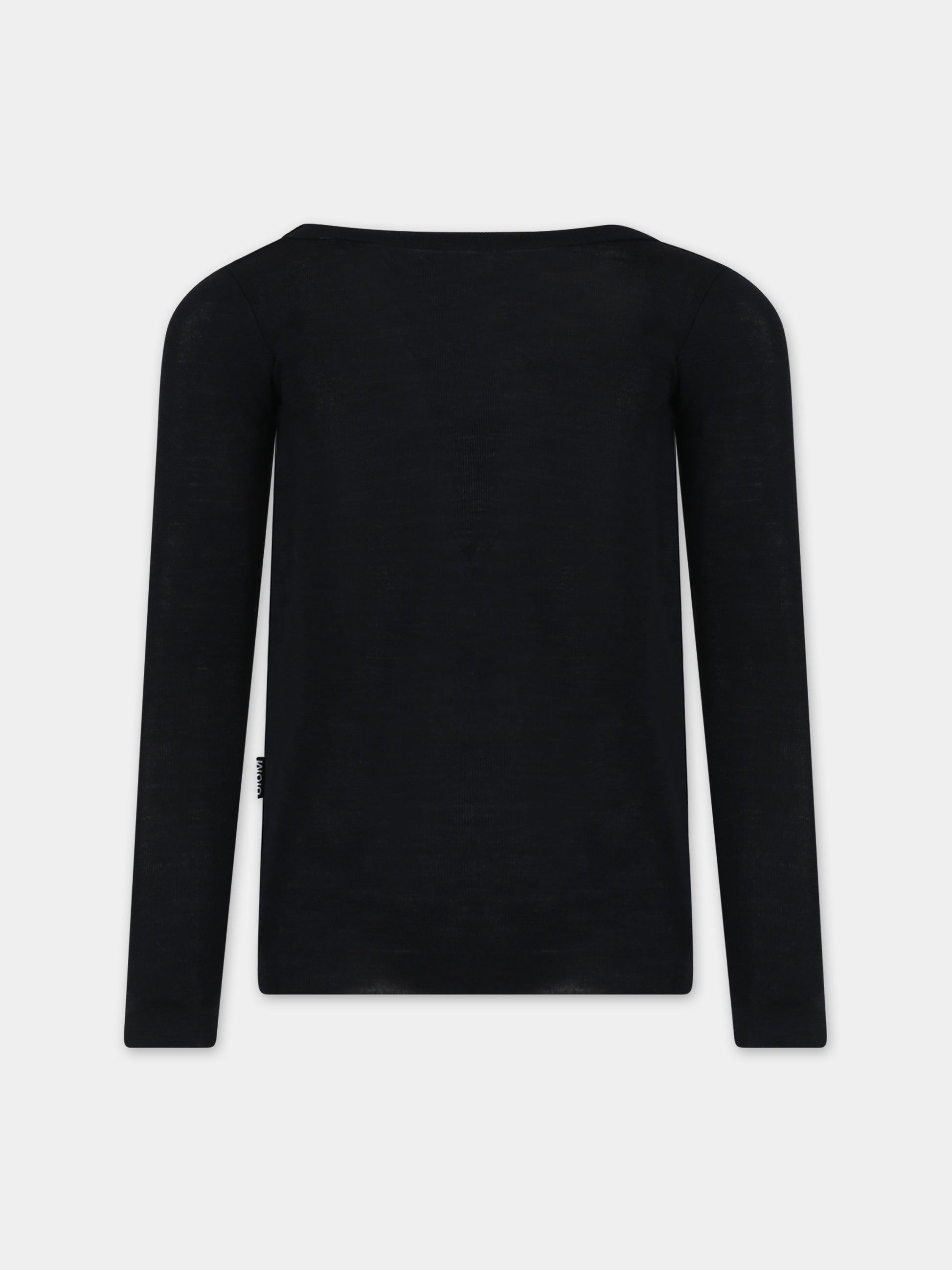 T-shirt nera per bambina con logo,Molo,2NOSA404 0099