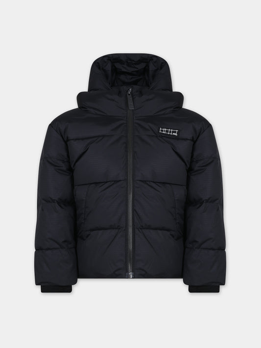 Piumino nero per bambini con logo,Molo,5W23M309 0099