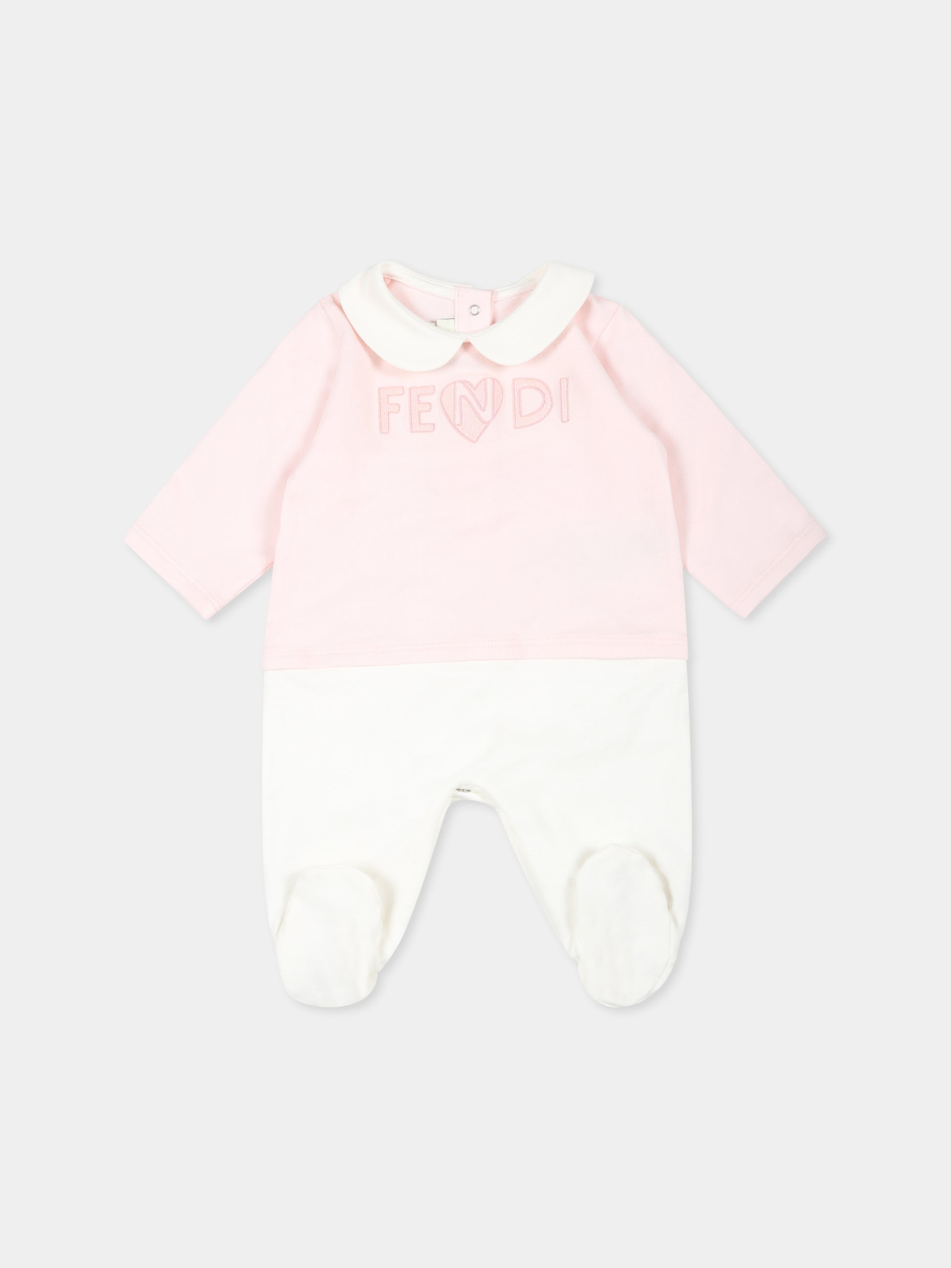 Set rosa per neonata con logo,Fendi Kids,BUK103 8RA F0C11