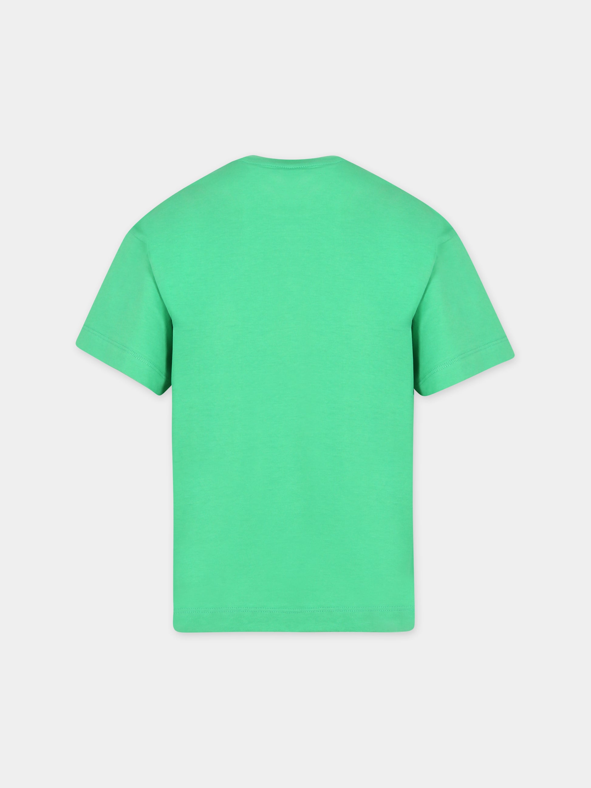 T-shirt verde con logo per bambini,Fendi Kids,JUI137 7AJ F1LYH