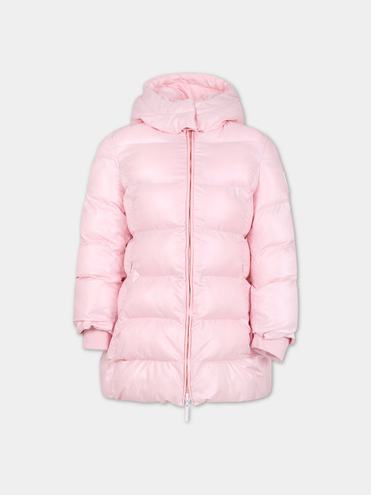 Piumino rosa per bambina con logo,Monnalisa,17B100 2040 091S