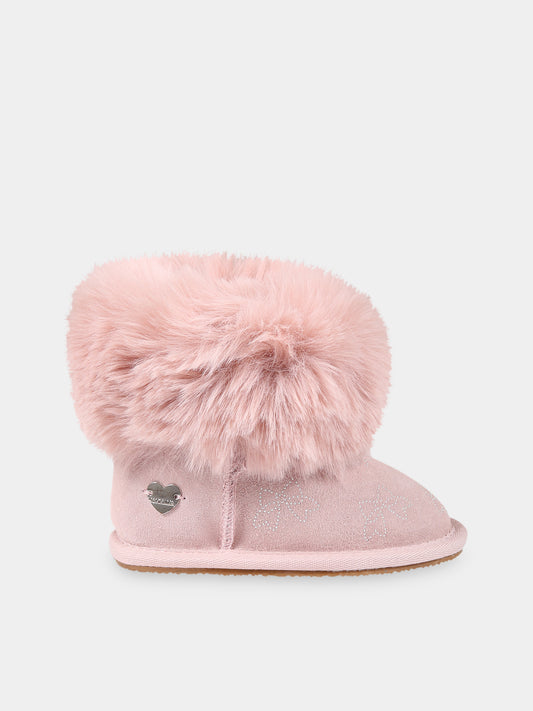 Stivali rosa per bambina con fiocchi,Monnalisa,83B006 2700 0091