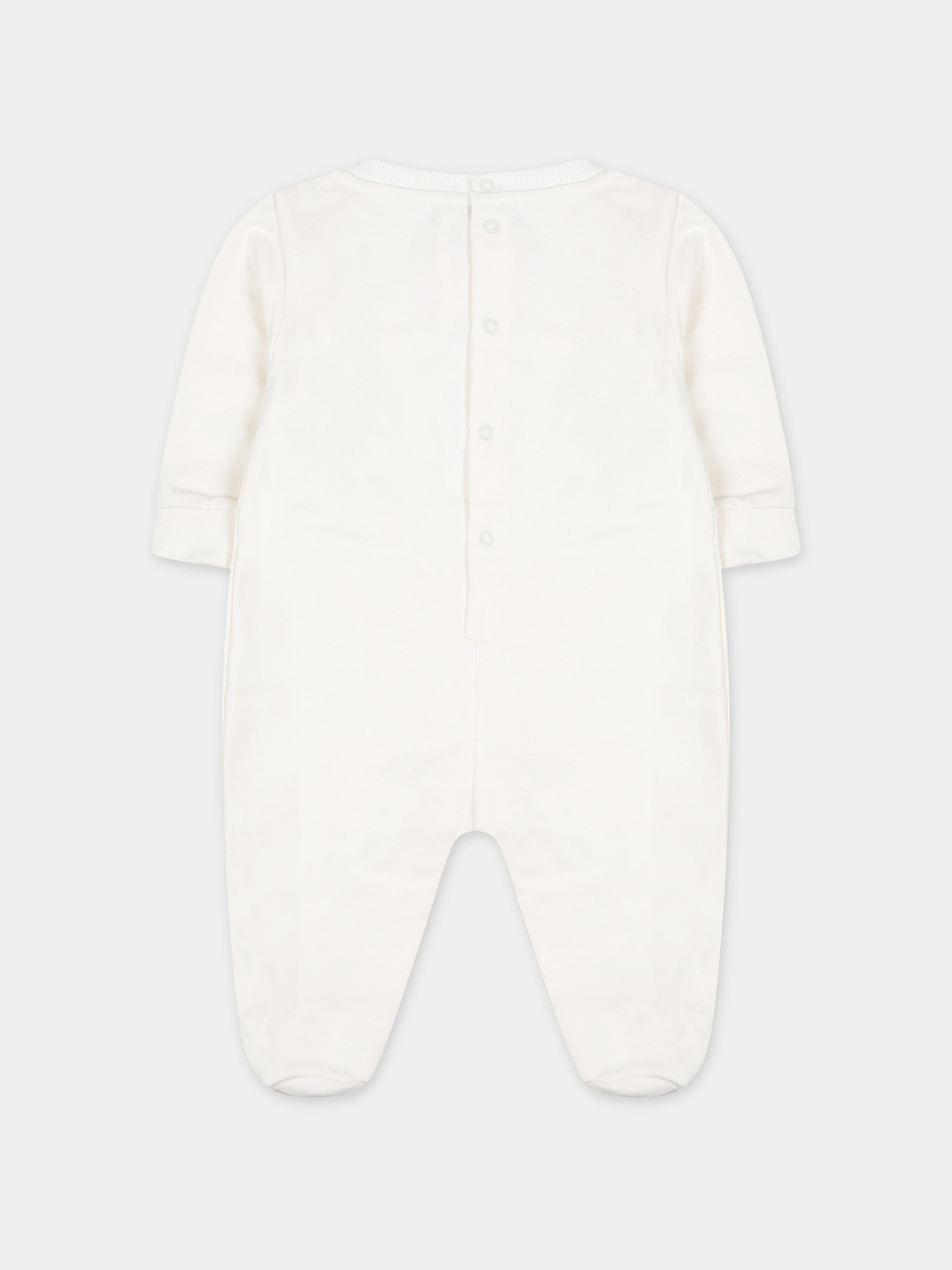 Tutina bianca per neonati con logo,Gcds Kids,GUY015 LDA26 10063