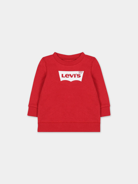 Sweat-shirt rouge pour garçon avec logo