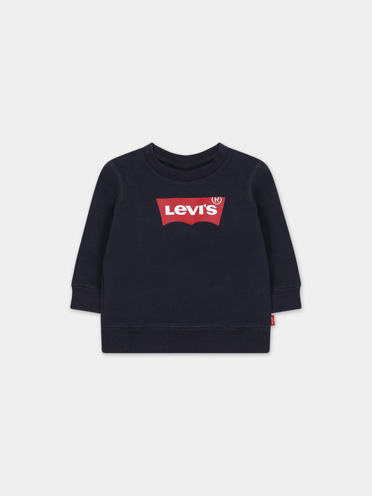 Sweat-shirt bleue pour bébé enfants  avec logo