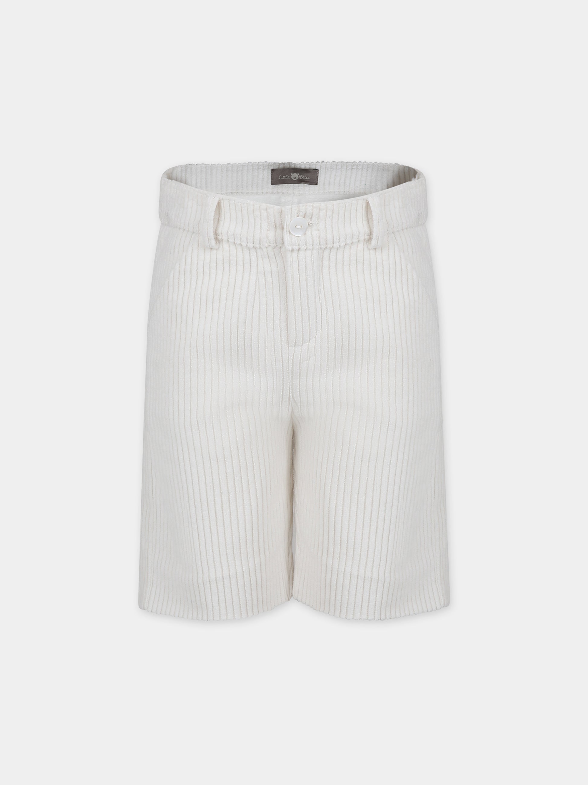 Shorts bianchi per bambino,Little Bear,7230 LATTE