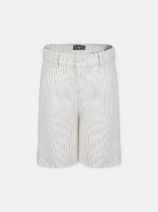Shorts bianchi per bambino,Little Bear,7230 LATTE