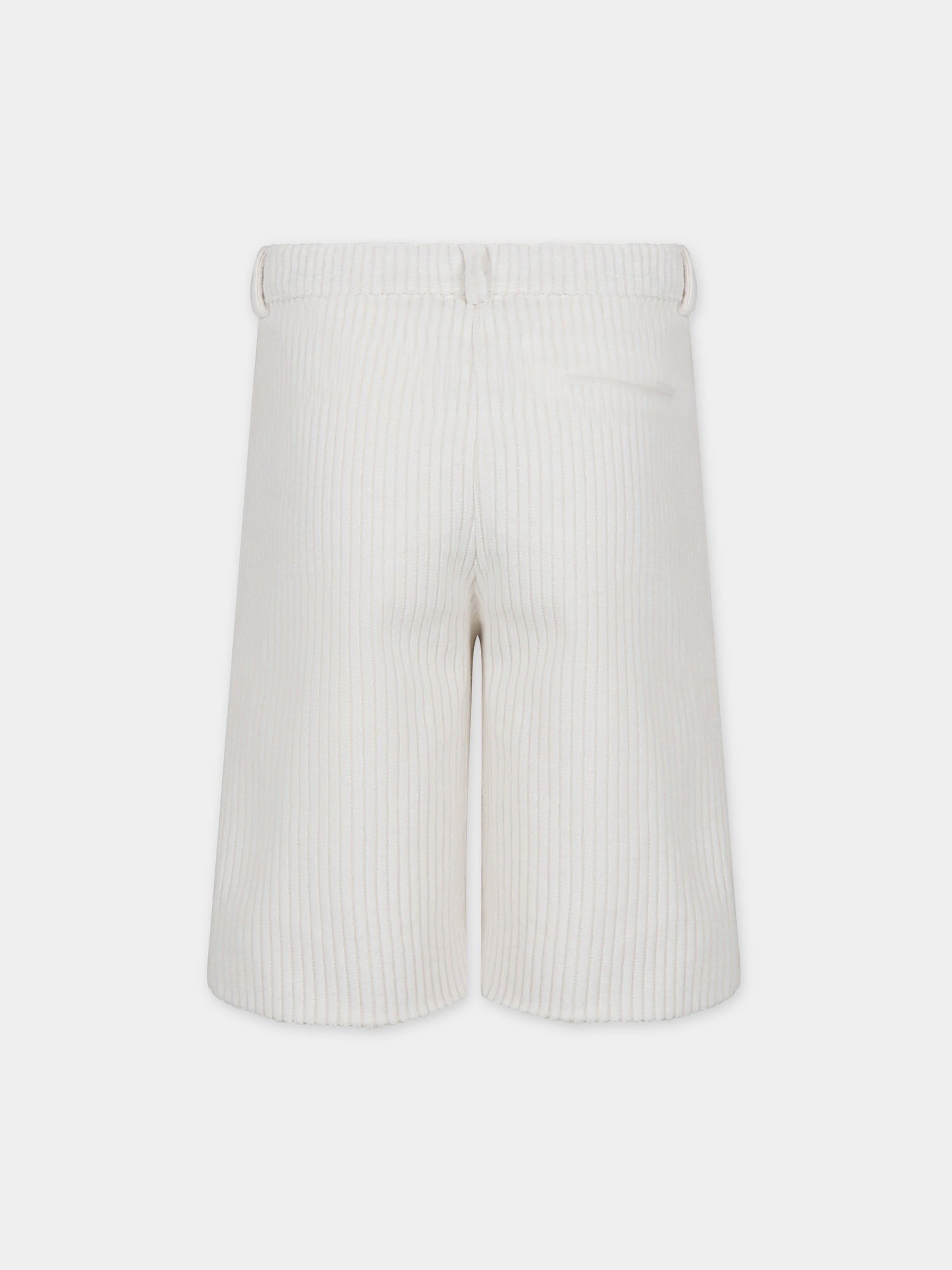 Shorts bianchi per bambino,Little Bear,7230 LATTE