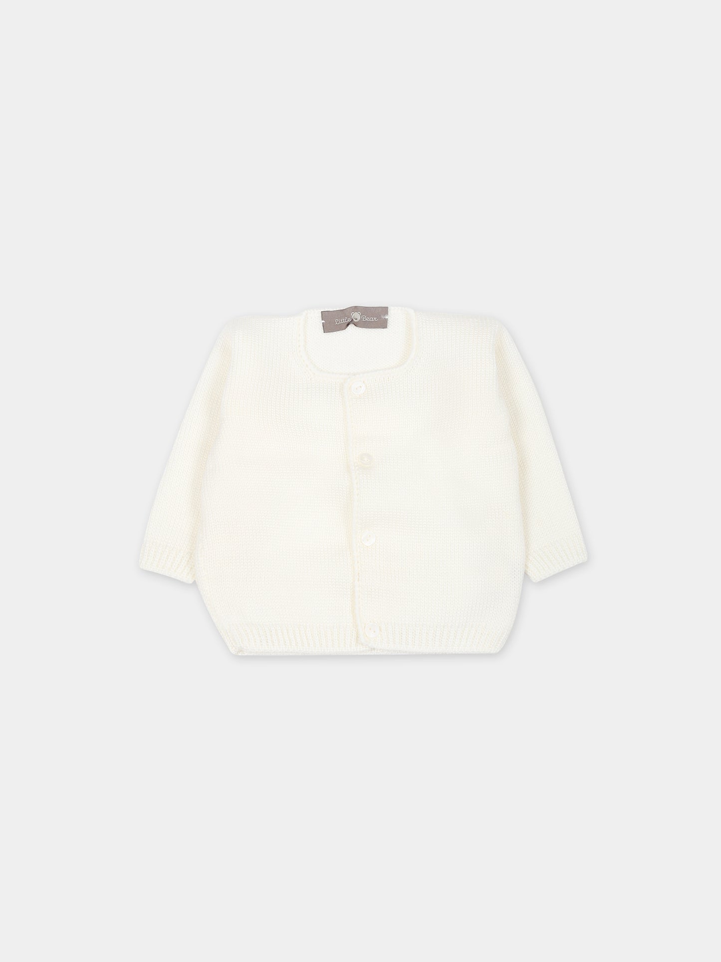 Cardigan bianco per neonati,Little Bear,7006 LATTE
