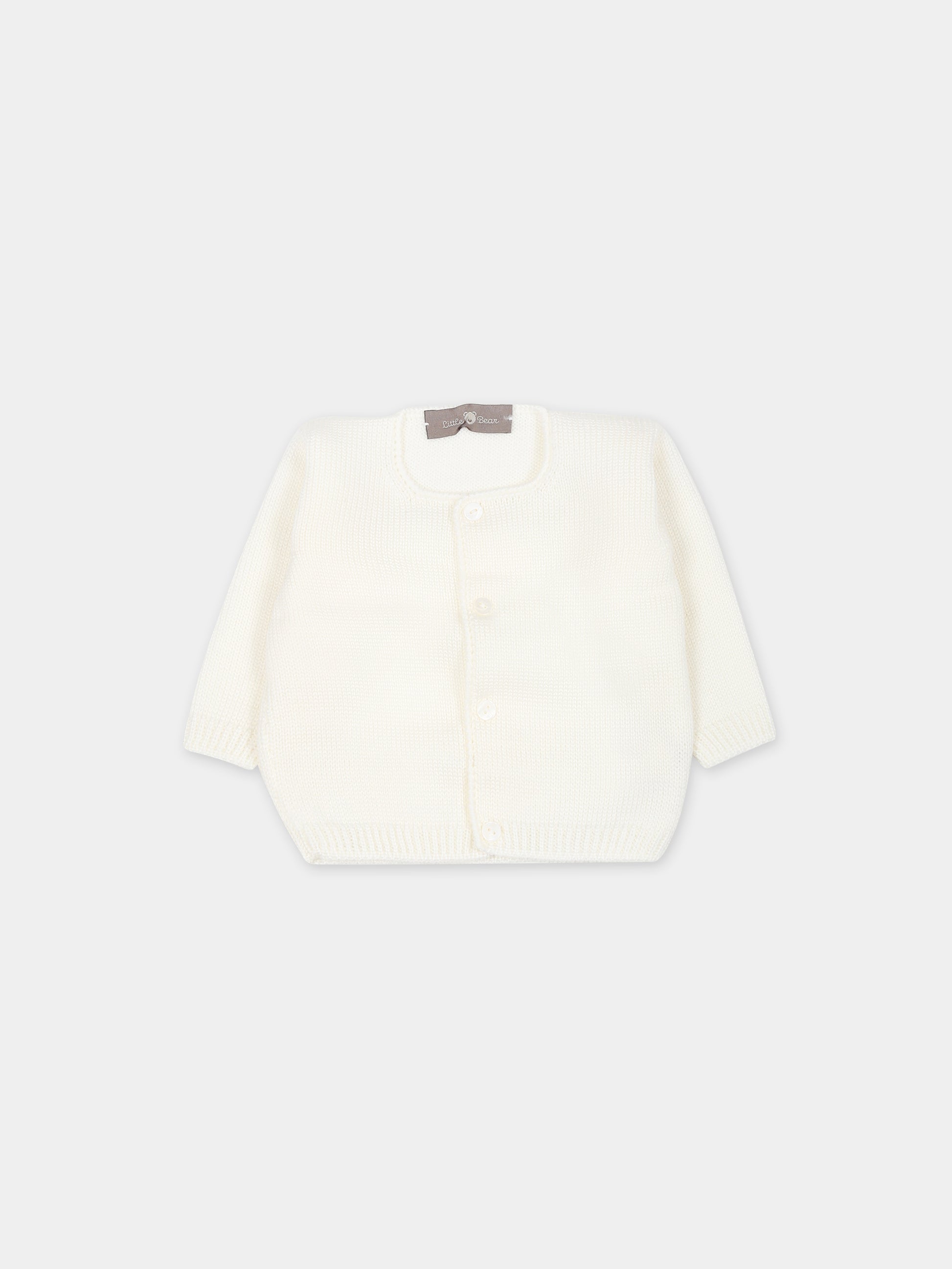 Cardigan bianco per neonati,Little Bear,7006 LATTE