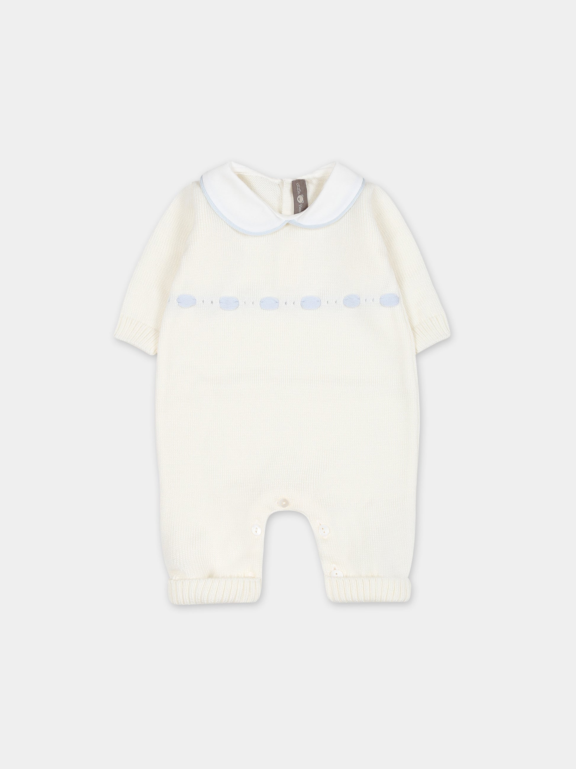 Tutina bianca per neonato,Little Bear,7125 LATTE/CIELO