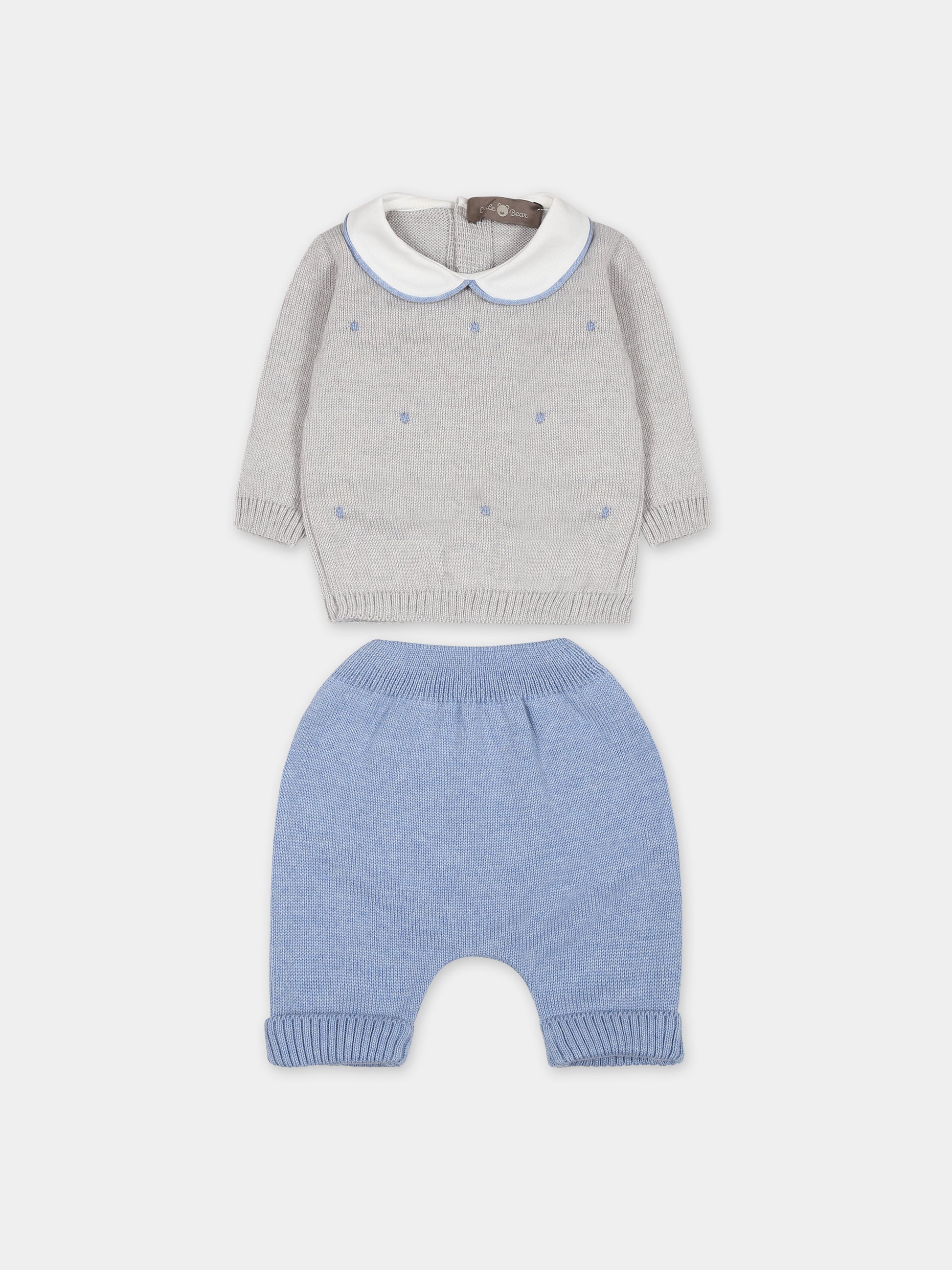 Completo multicolor per neonato,Little Bear,7102 GRIGIO/AZZURRO
