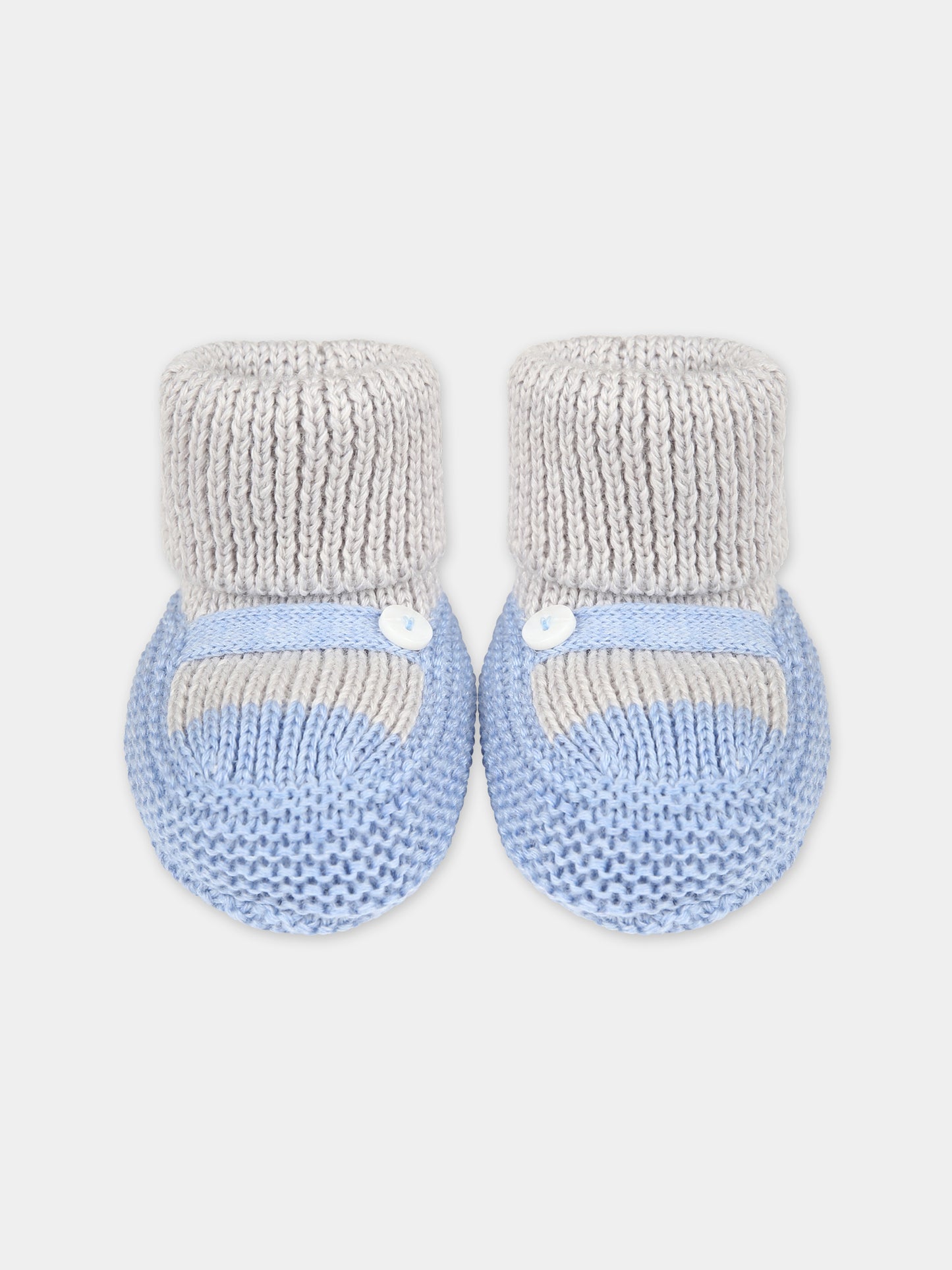 Babbucce azzurre per neonato,Little Bear,7141 GRIGIO/AZZURRO