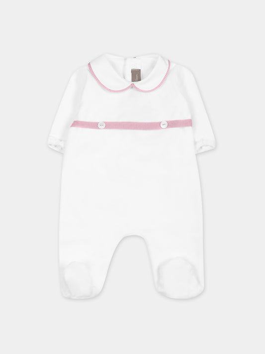 Tutina bianca per neonata,Little Bear,7038 LATTE/PEONIA