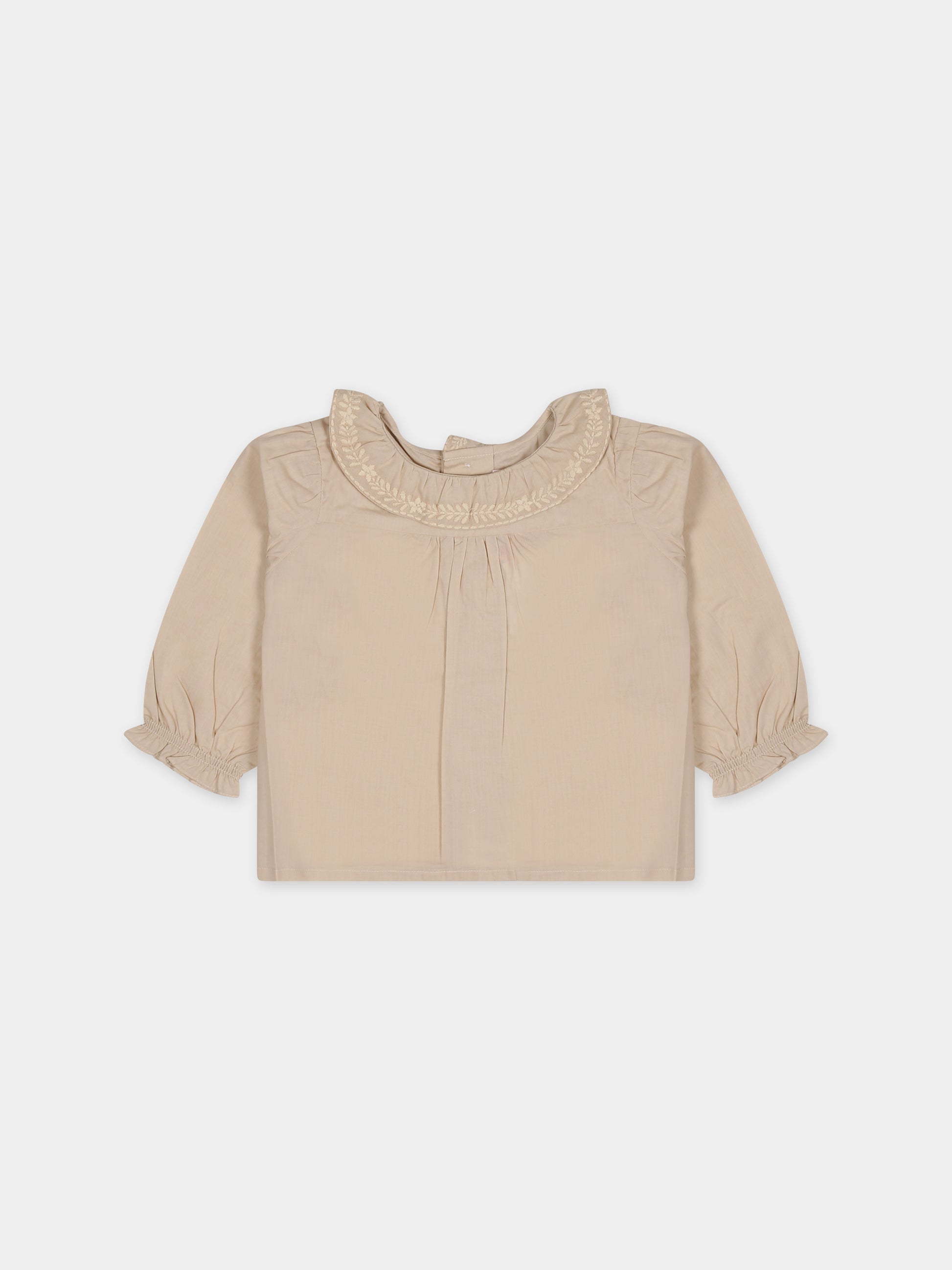 Camicia rosa per neonata con ricami,Bonpoint,W03XBLW00009 023A