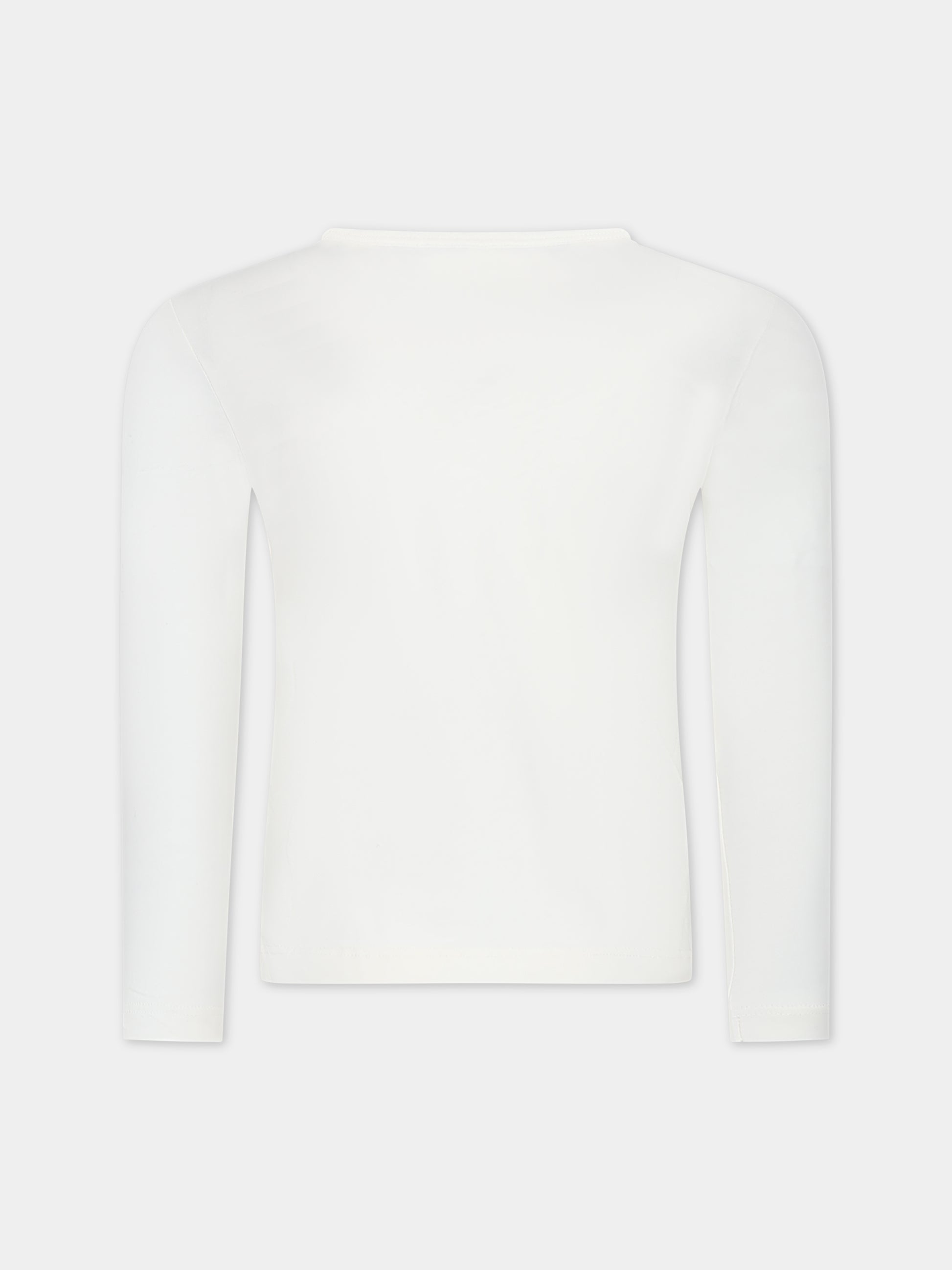 T-shirt avorio per bambina con logo e ciliegie,Bonpoint,W03GTSK00003 103