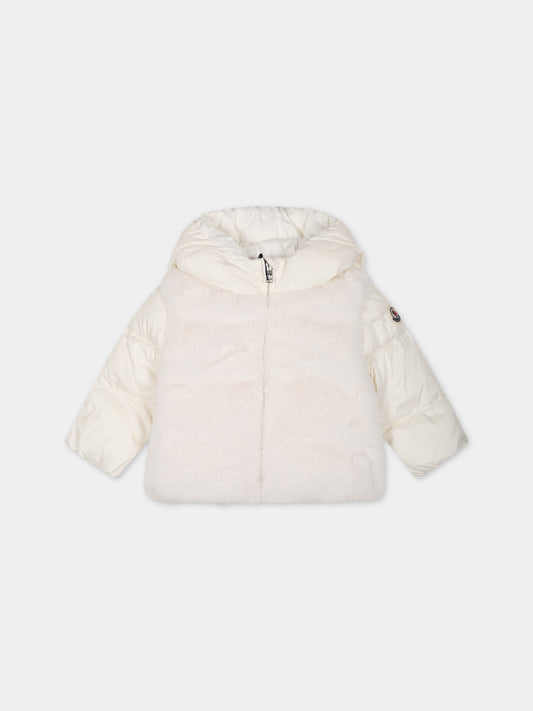 Piumino Natas bianco per neonata con logo,Moncler Kids,951 1A00027 595FE 034