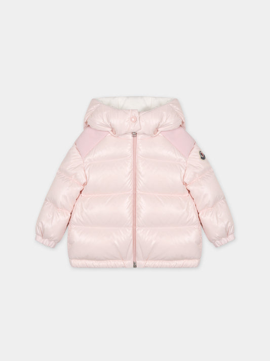 Piumino Valya rosa per neonata con logo,Moncler Kids,951 1A00028 5963V 506