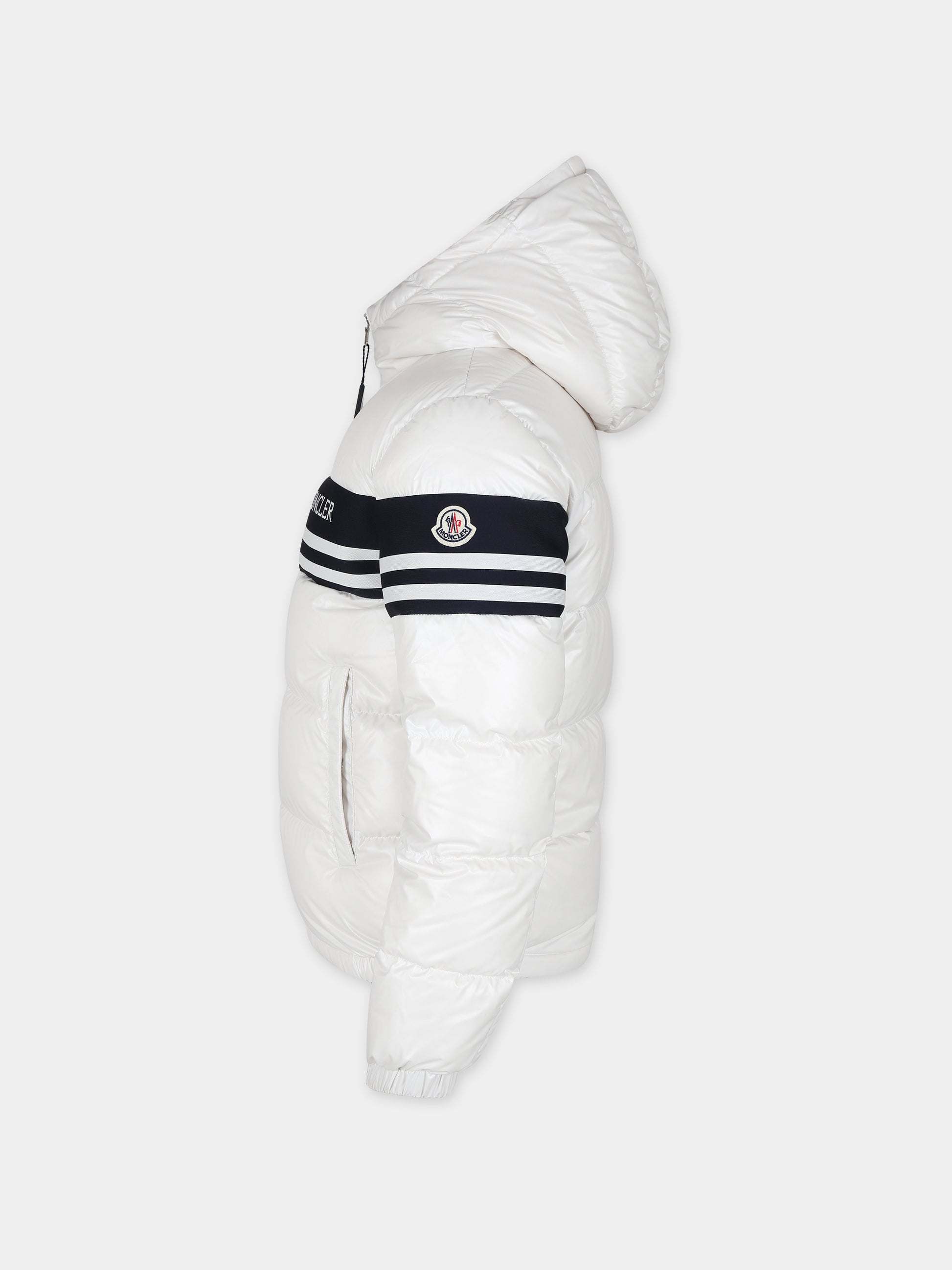 Piumino Mangal bianco per bambino con logo,Moncler Kids,954 1A00057 595ZJ 034