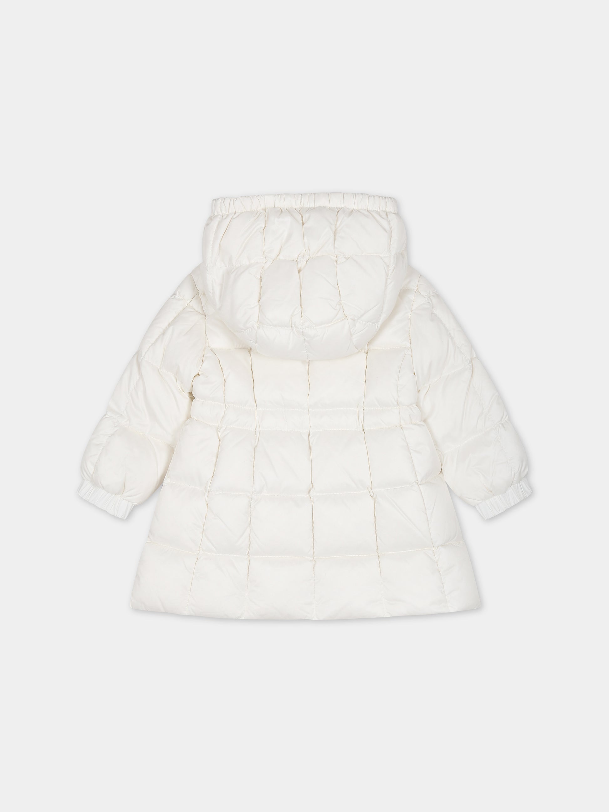 Piumino Anya bianco per neonata con logo,Moncler Kids,951 1C00004 595FE 034