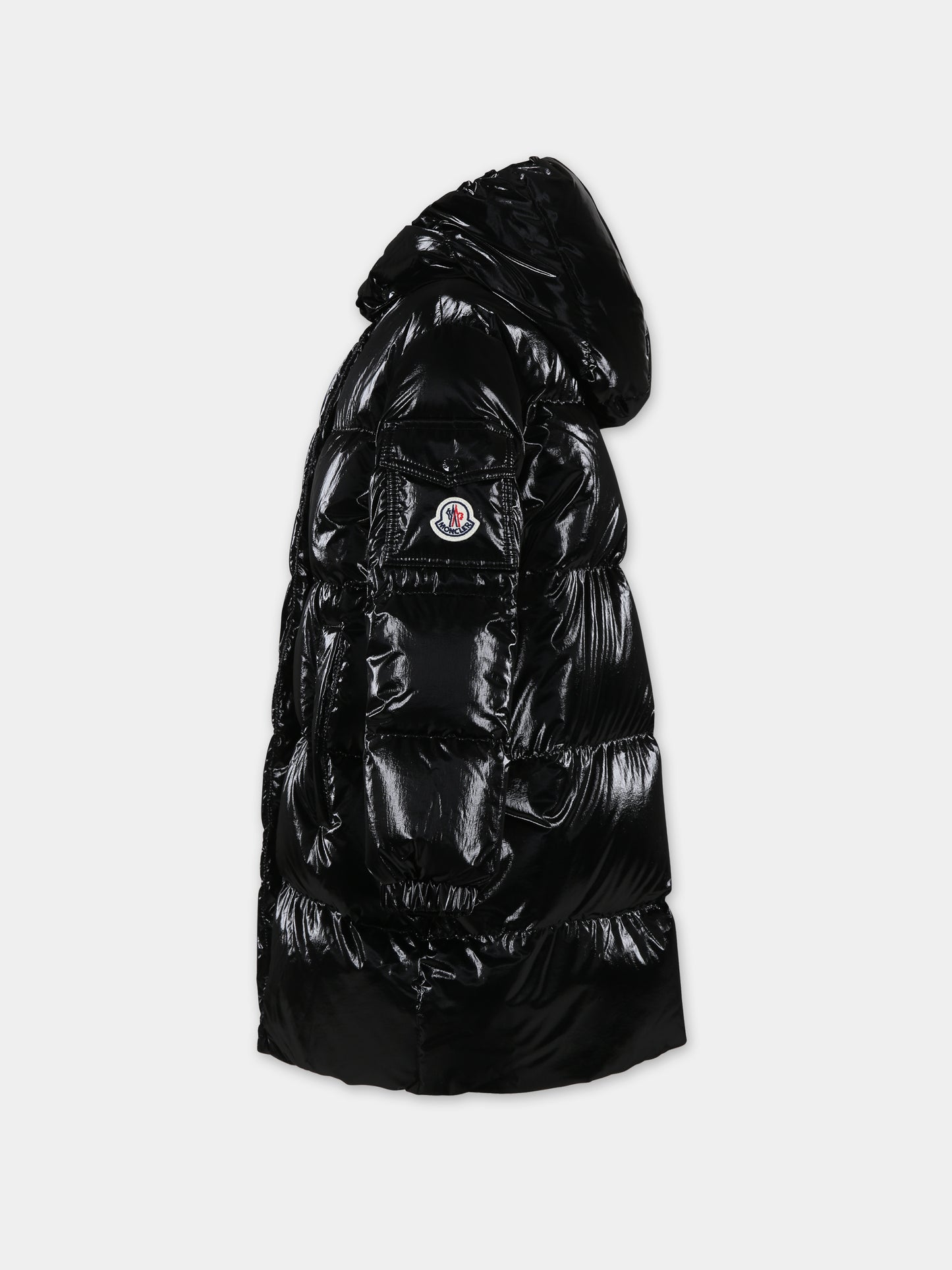 Piumino Amra nero per bambina con logo,Moncler Kids,954 1C00019 596T2 999