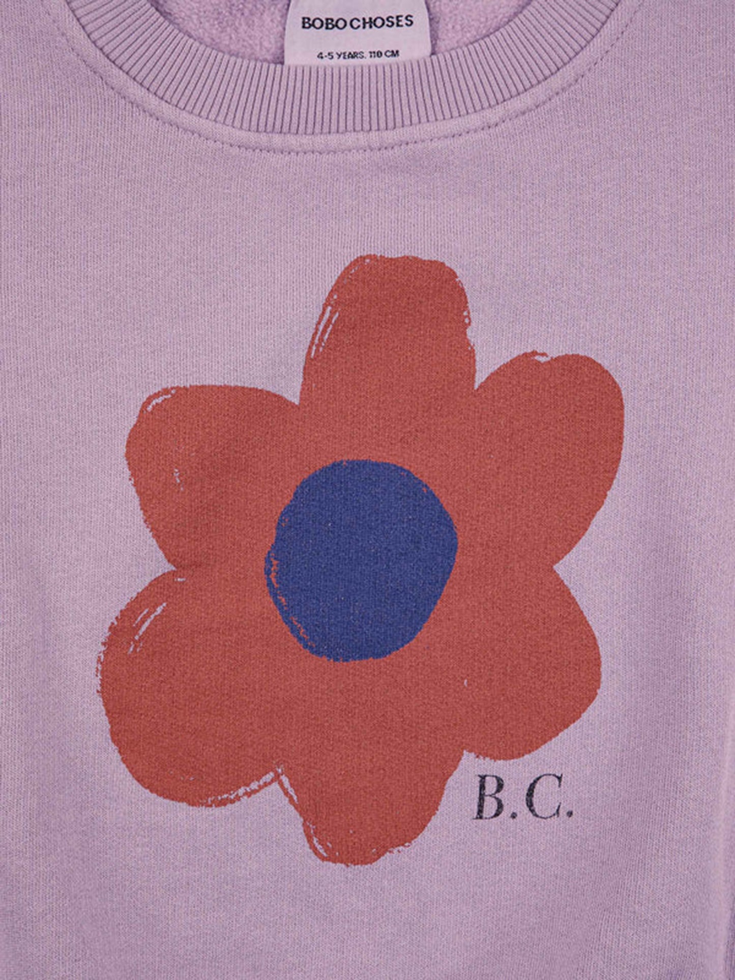 Felpa viola per bambina con stampa fiore,Bobo Choses,223AC042