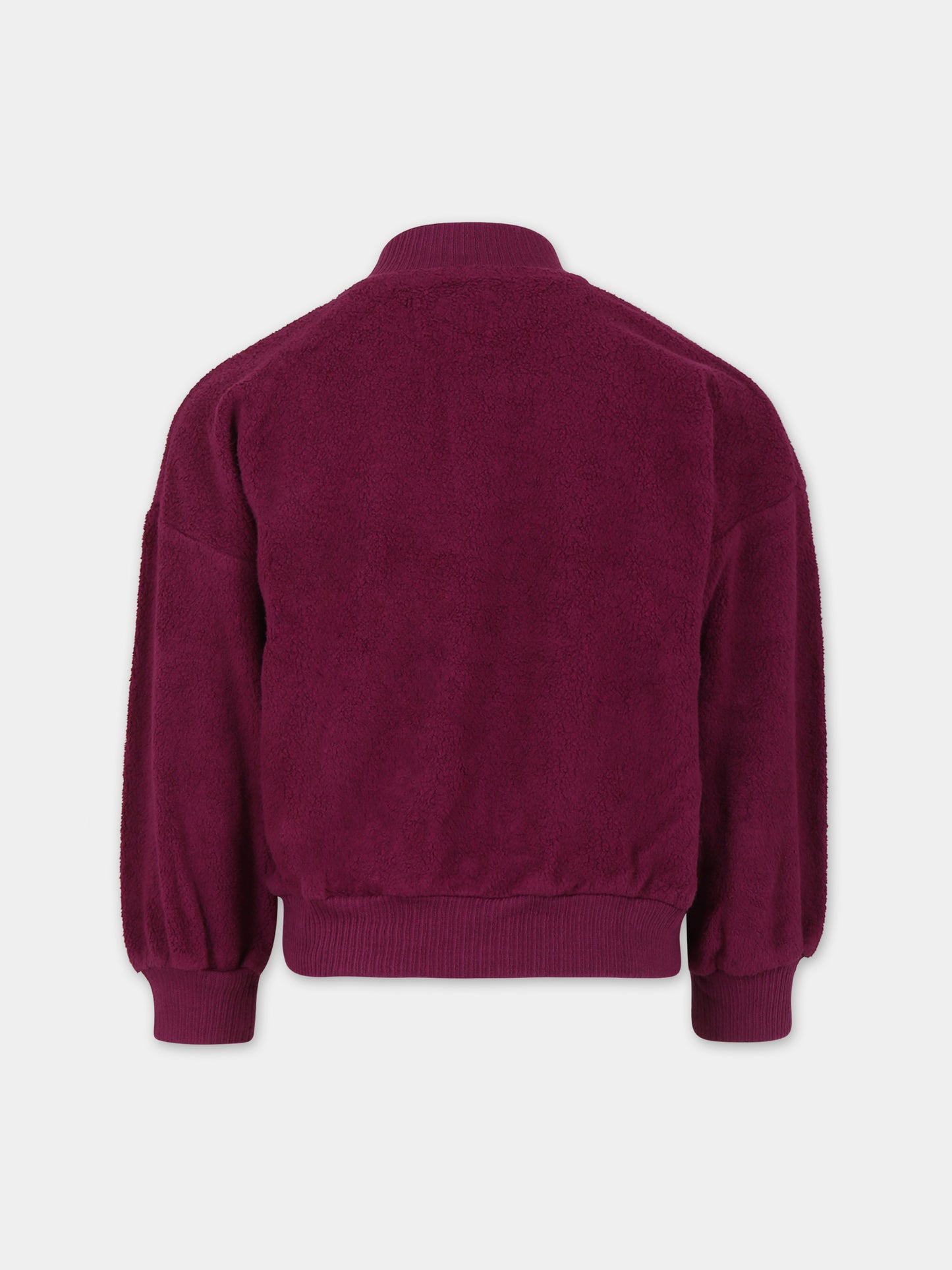 Felpa bordeaux per bambina con logo,Bobo Choses,223AC048