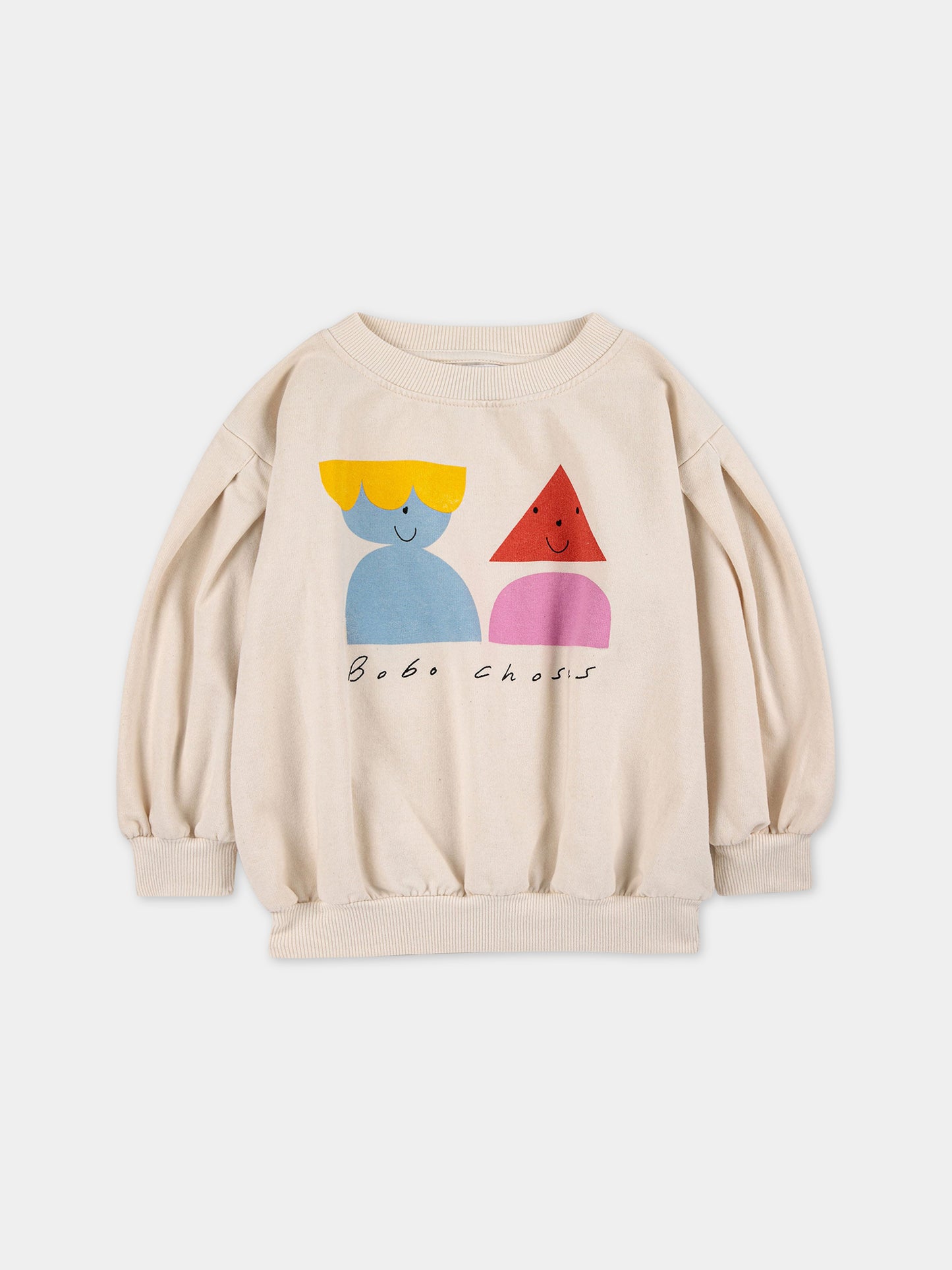 Felpa bianca per bambina con stampa multicolor,Bobo Choses,223AC045