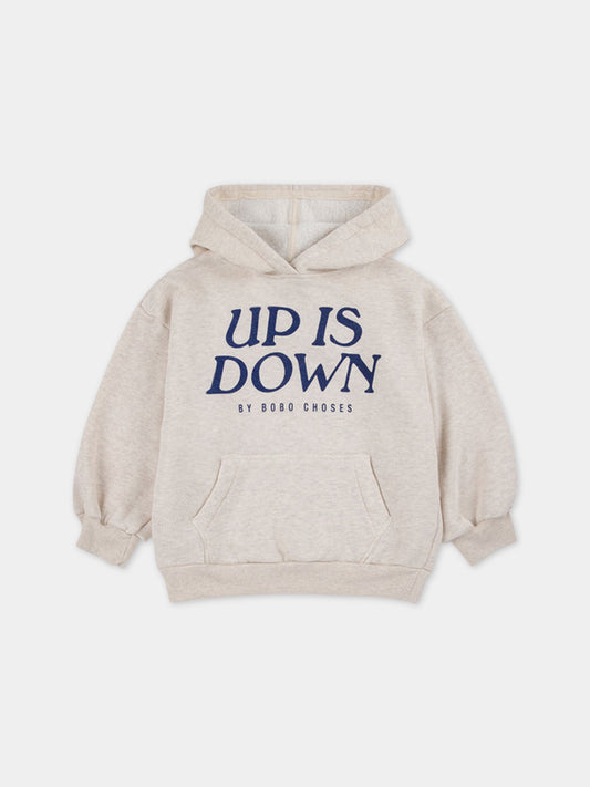 Felpa avorio per bambini con stampa logo,Bobo Choses,223AC049