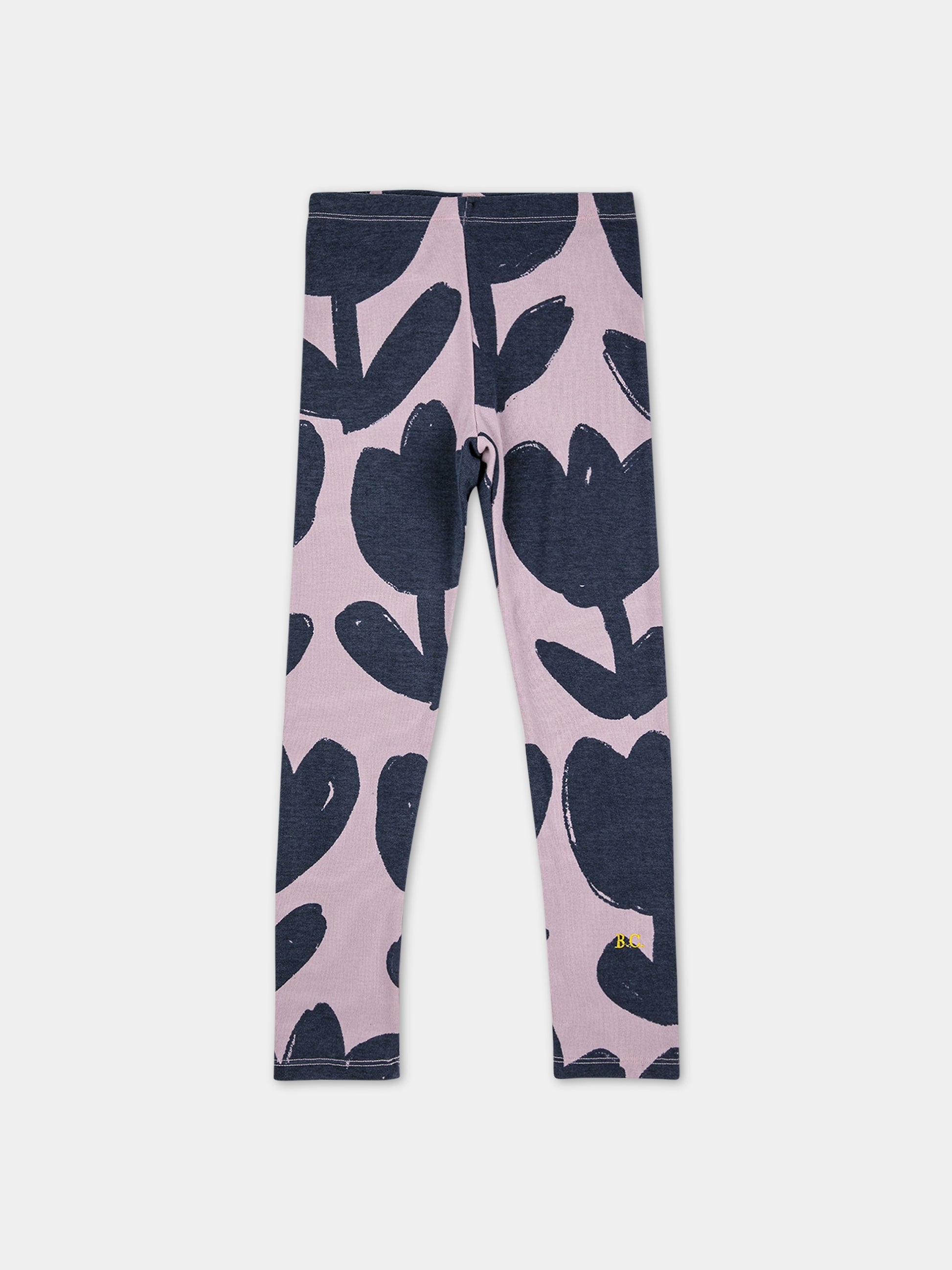 Leggings rosa per bambina con stampa all-over,Bobo Choses,223AC059
