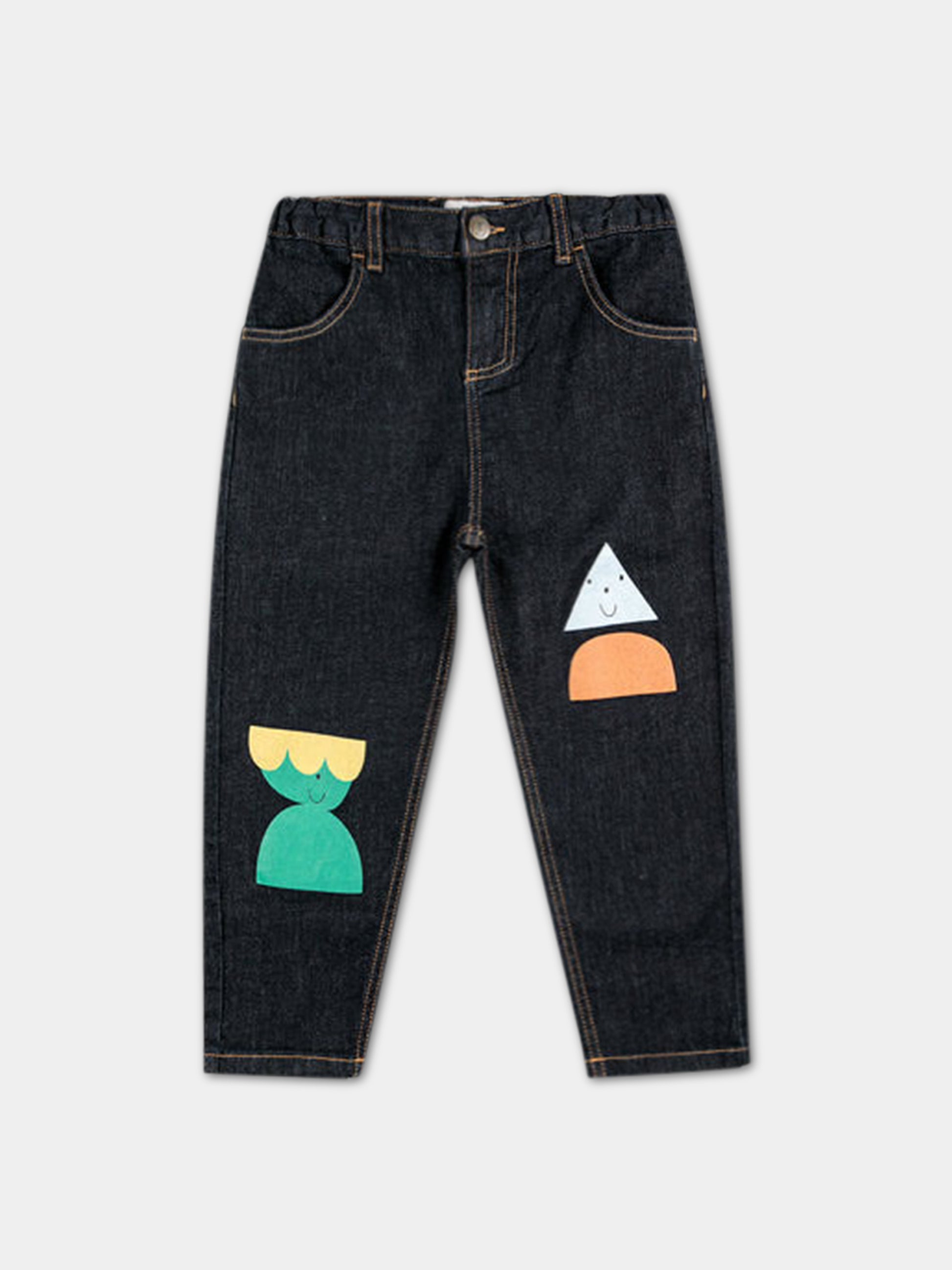 Jeans per bambino con stampa geometrica e logo,Bobo Choses,223AC085