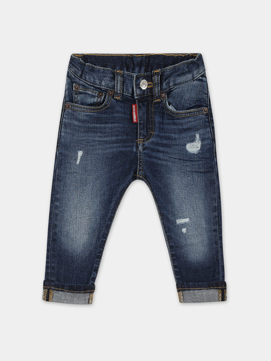 Jeans blu per neonato con logo,Dsquared2,DQ01TC D0A4M DQ01