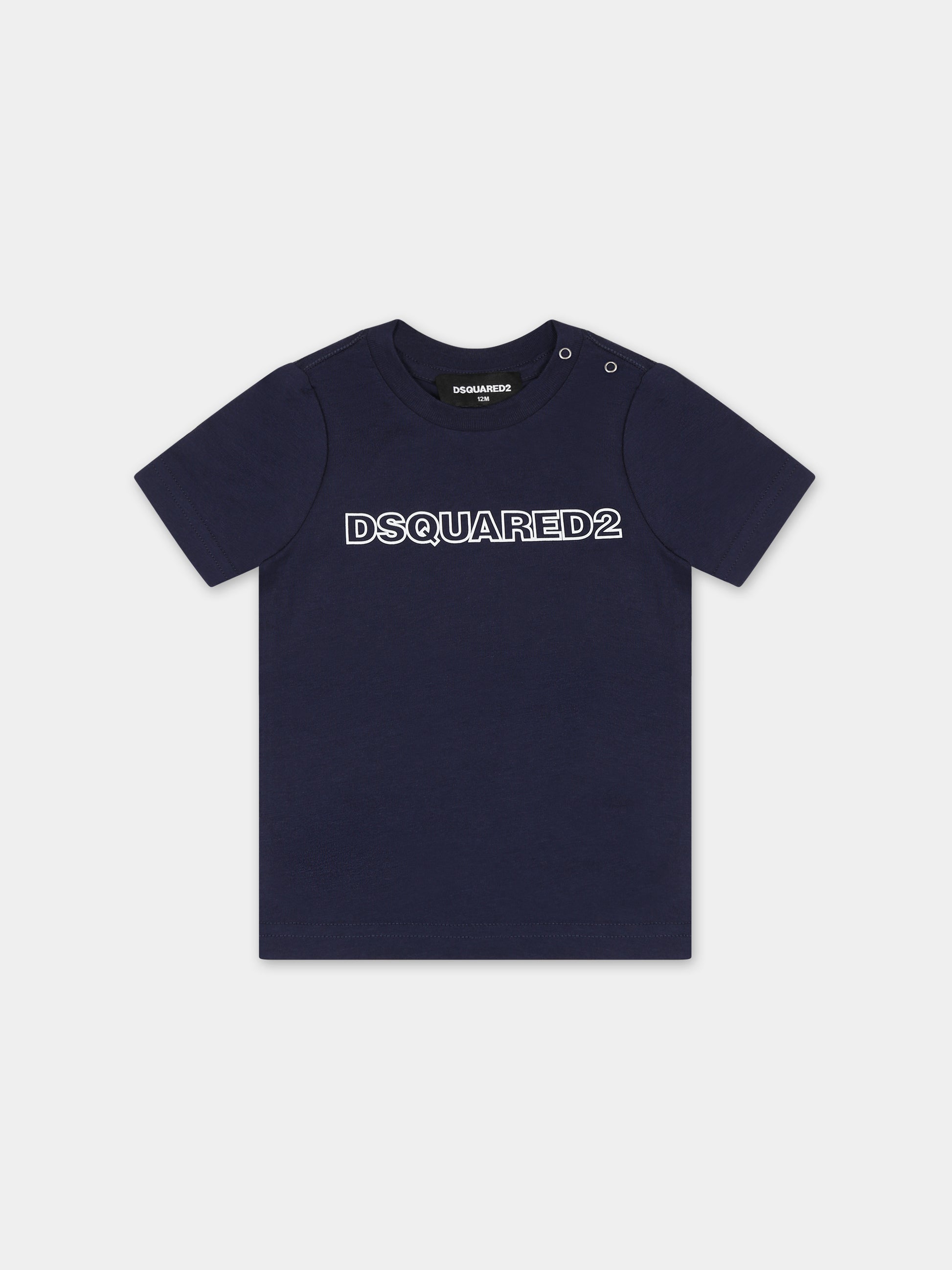 T-shirt blu per neonato con logo,Dsquared2,DQ1792 D00MV DQ875