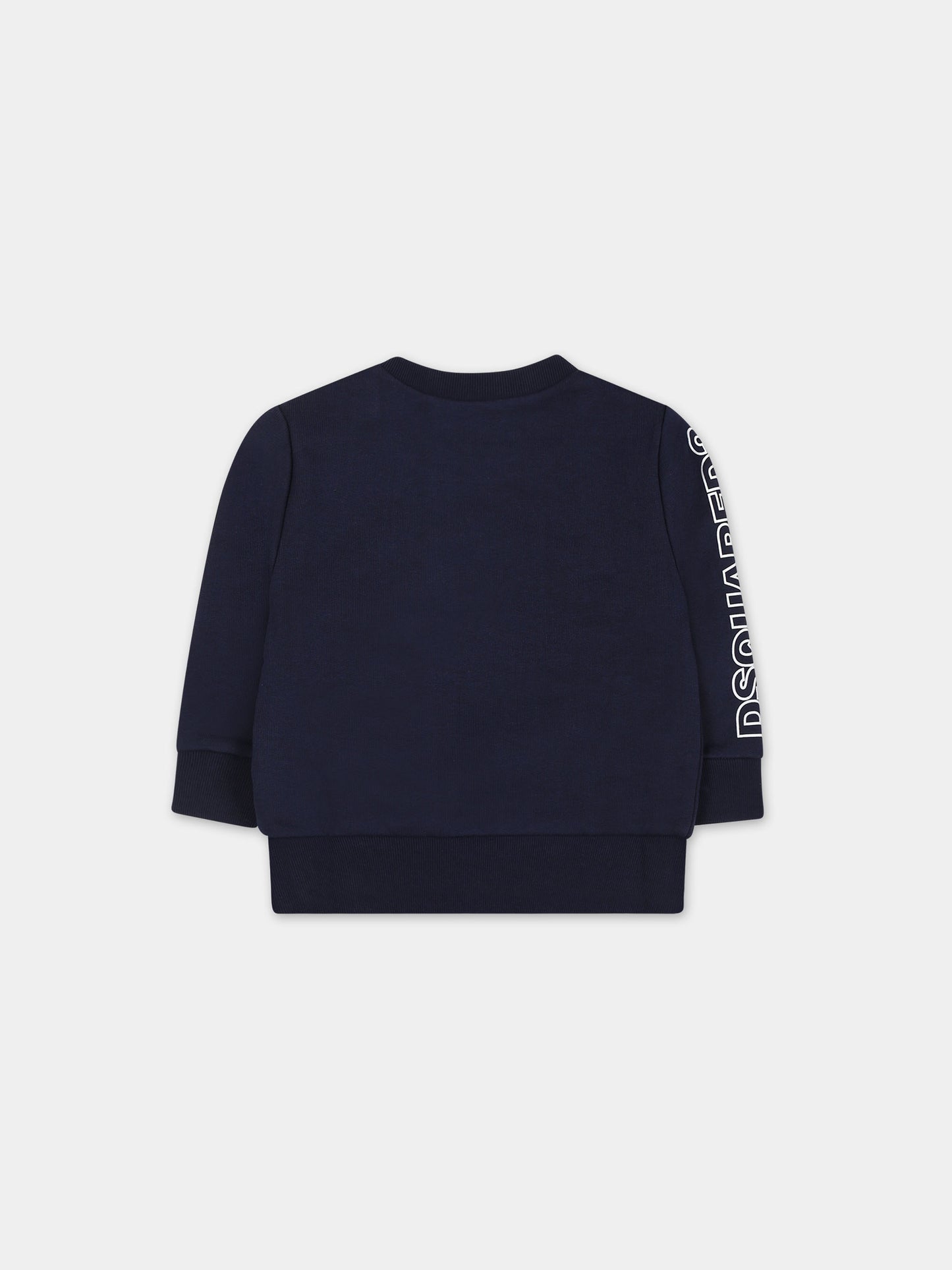 Sweat-shirt bleu pour bébé garçon avec logo