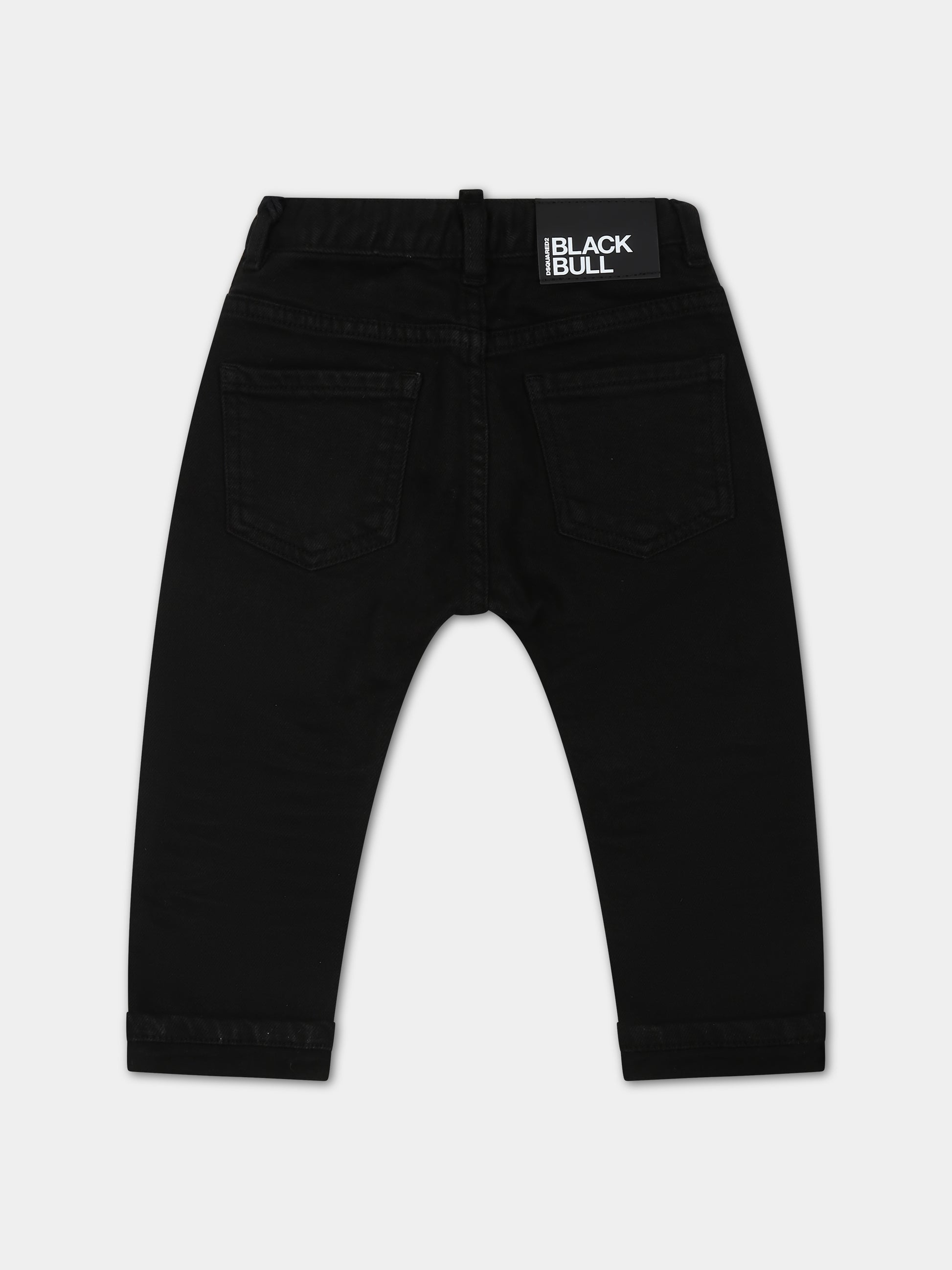 Jeans neri per neonato con patch logato,Dsquared2,DQ2061 D0A4E DQ900