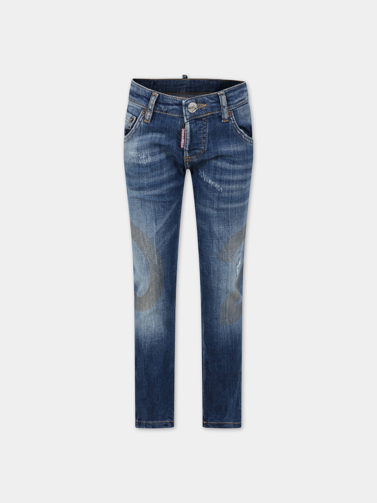 Jeans blu per bambino con logo,Dsquared2,DQ01Q3 D0A5R DQ01