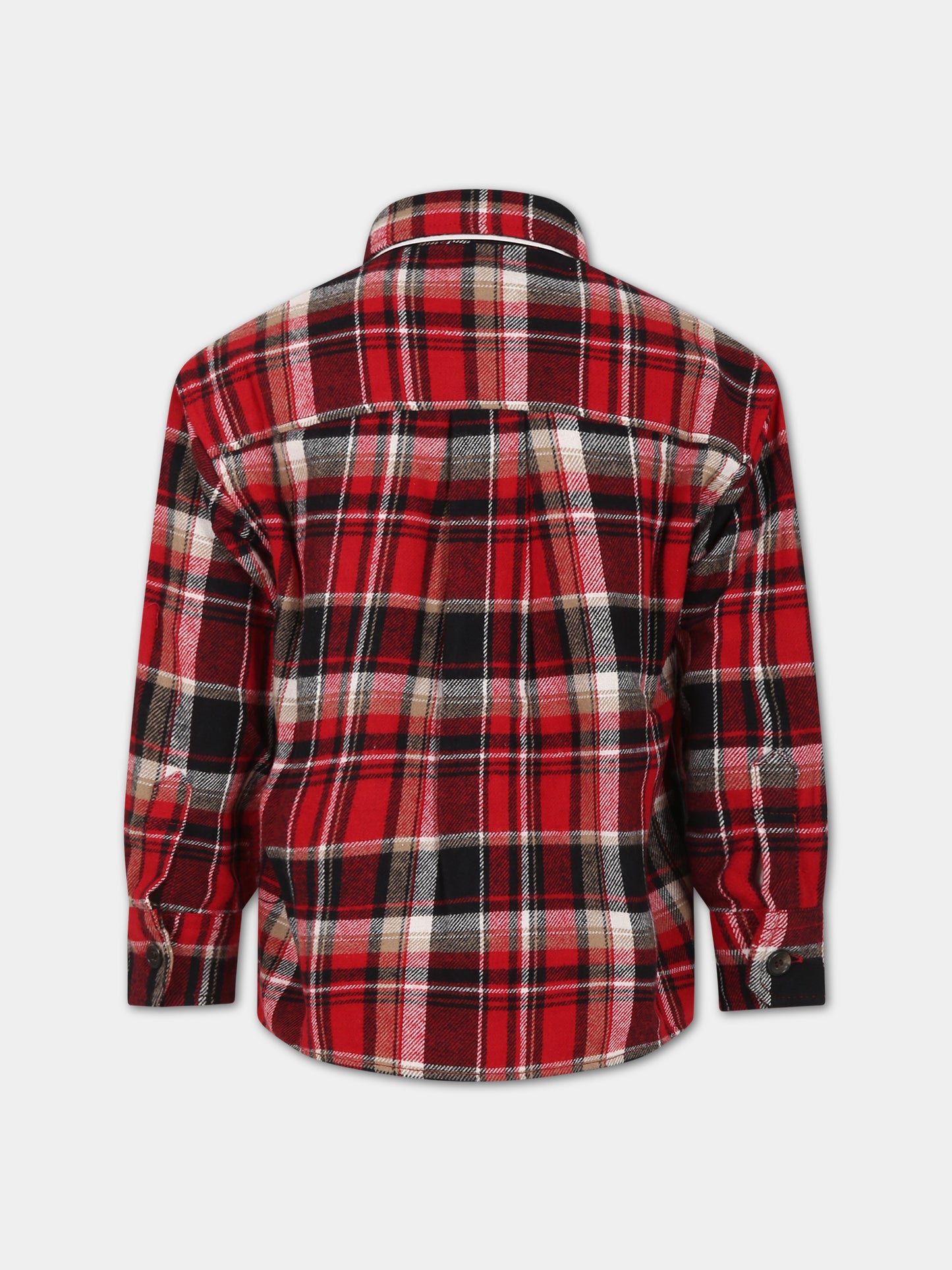 Camicia rossa per bambino con logo,Dsquared2,DQ1908 D0A5G DQ452