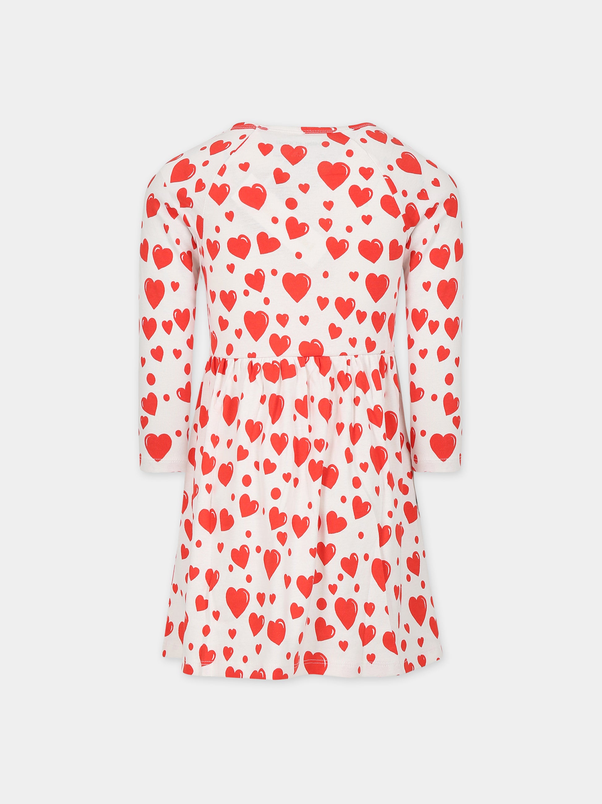 Vestito bianco per bambina con stampa cuori,Mini Rodini,2375010600