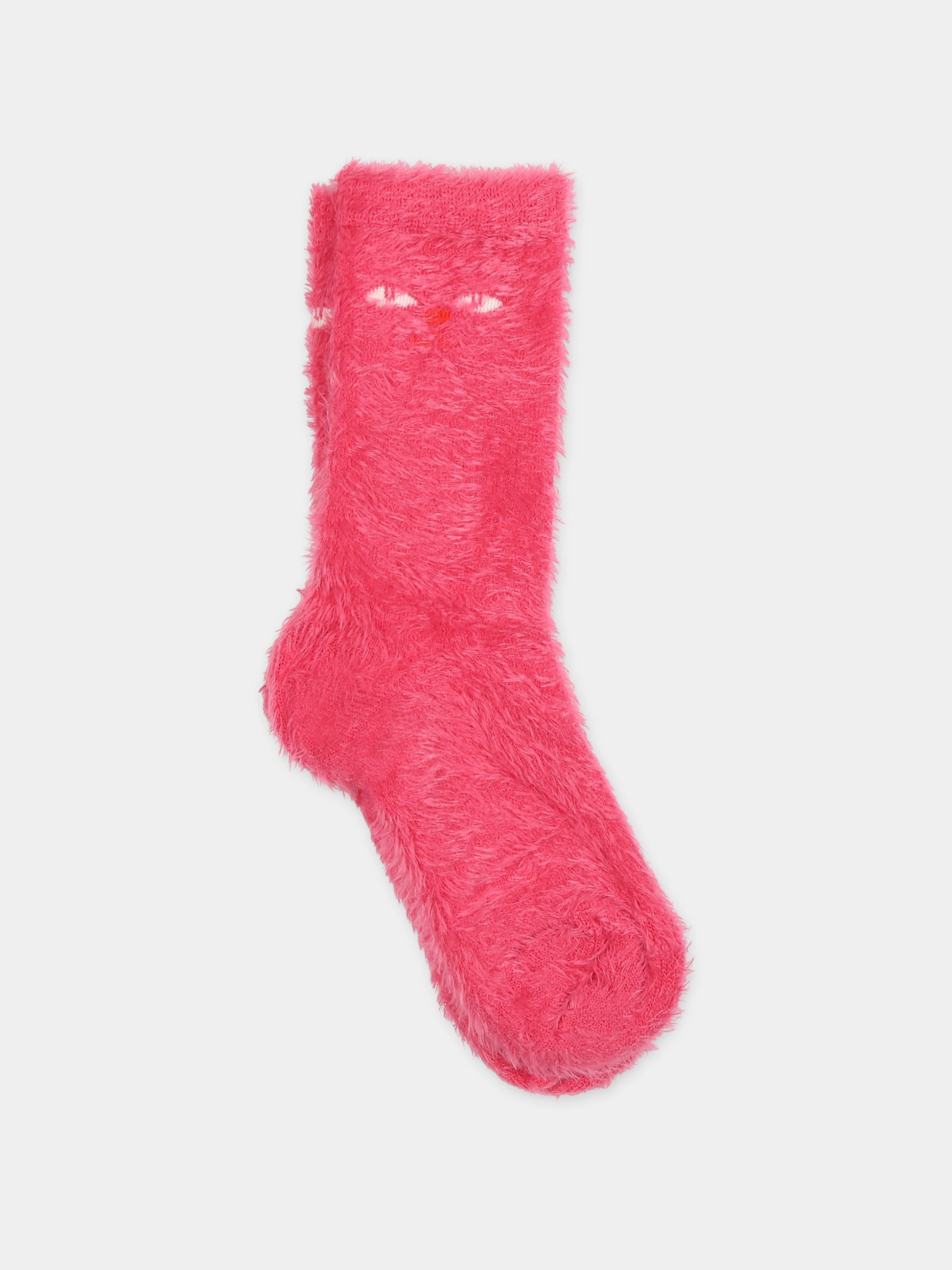 Calzini fucsia per bambina con occhi di gatto,Mini Rodini,2376011228