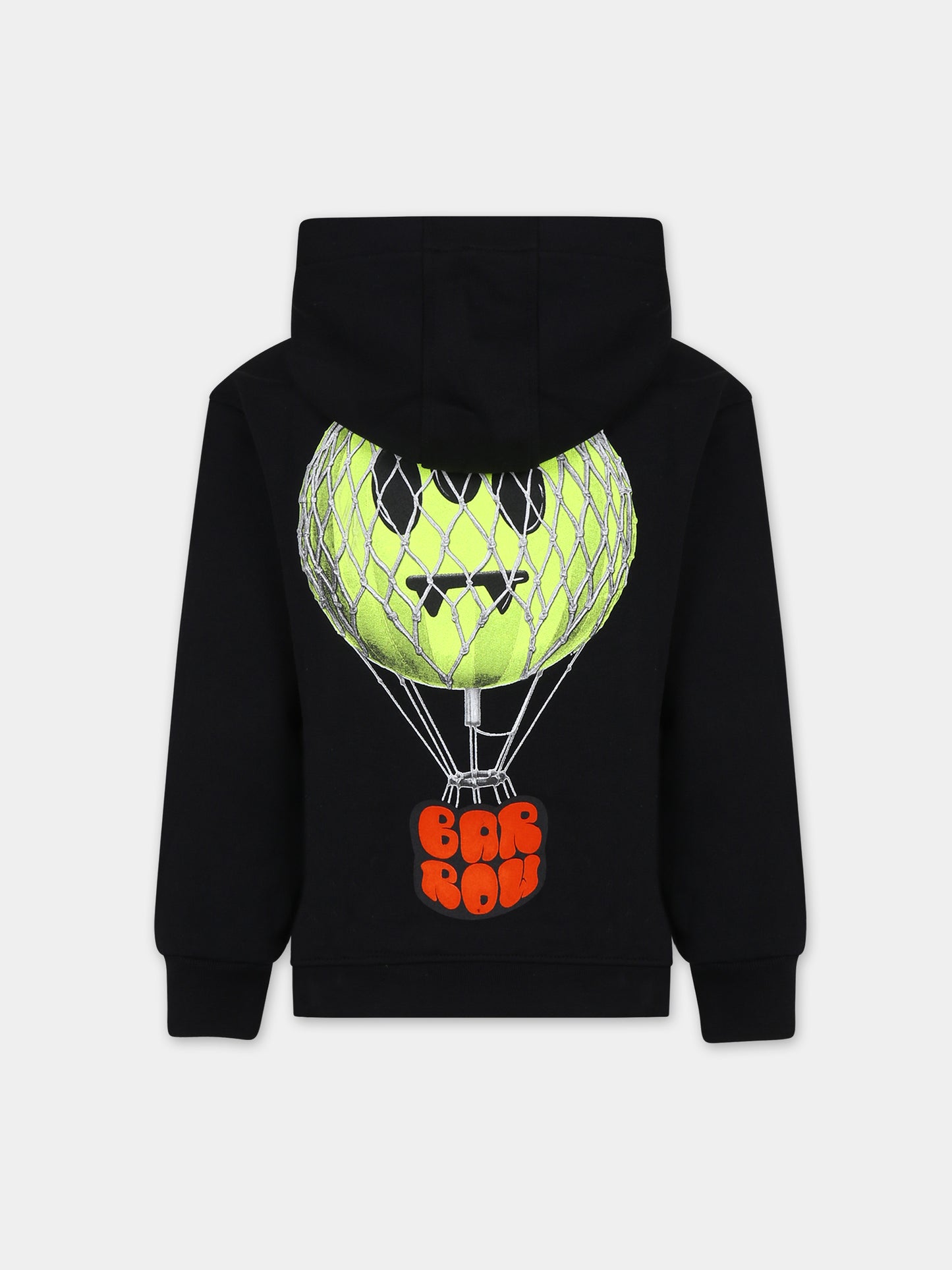 Felpa nera per bambini con logo e smile,Barrow,F3BKJUHS071 110