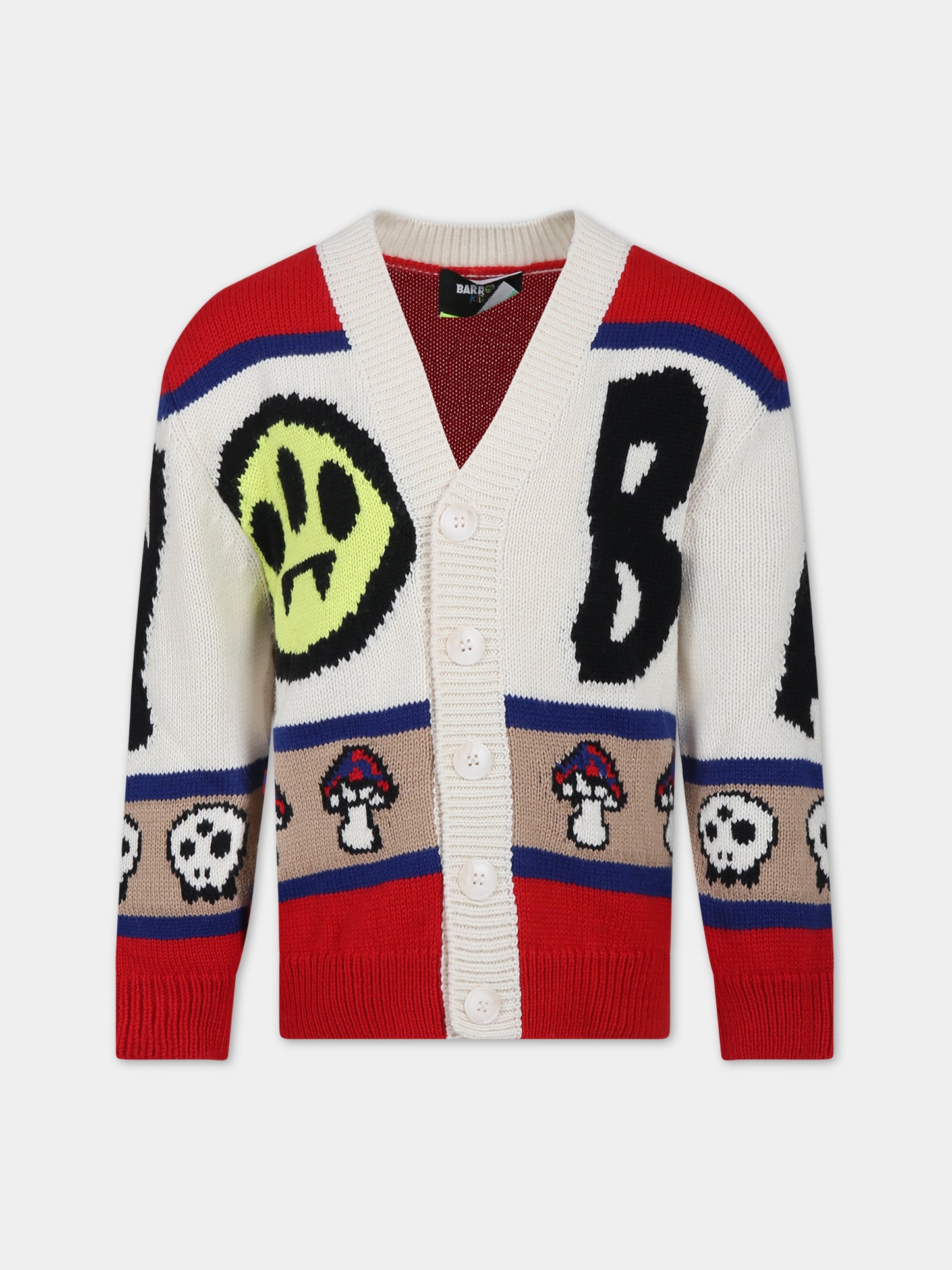 Cardigan avorio per bambini con smile,Barrow,F3BKJUCA015 040