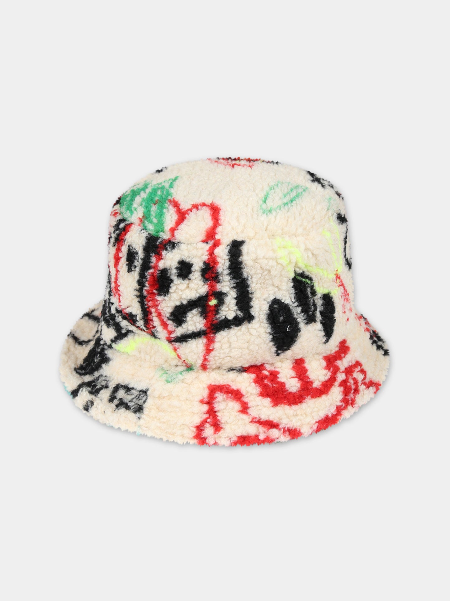 Cloche beige per bambini con logo e stampa,Eirene,F3BKJUCT083 BW009