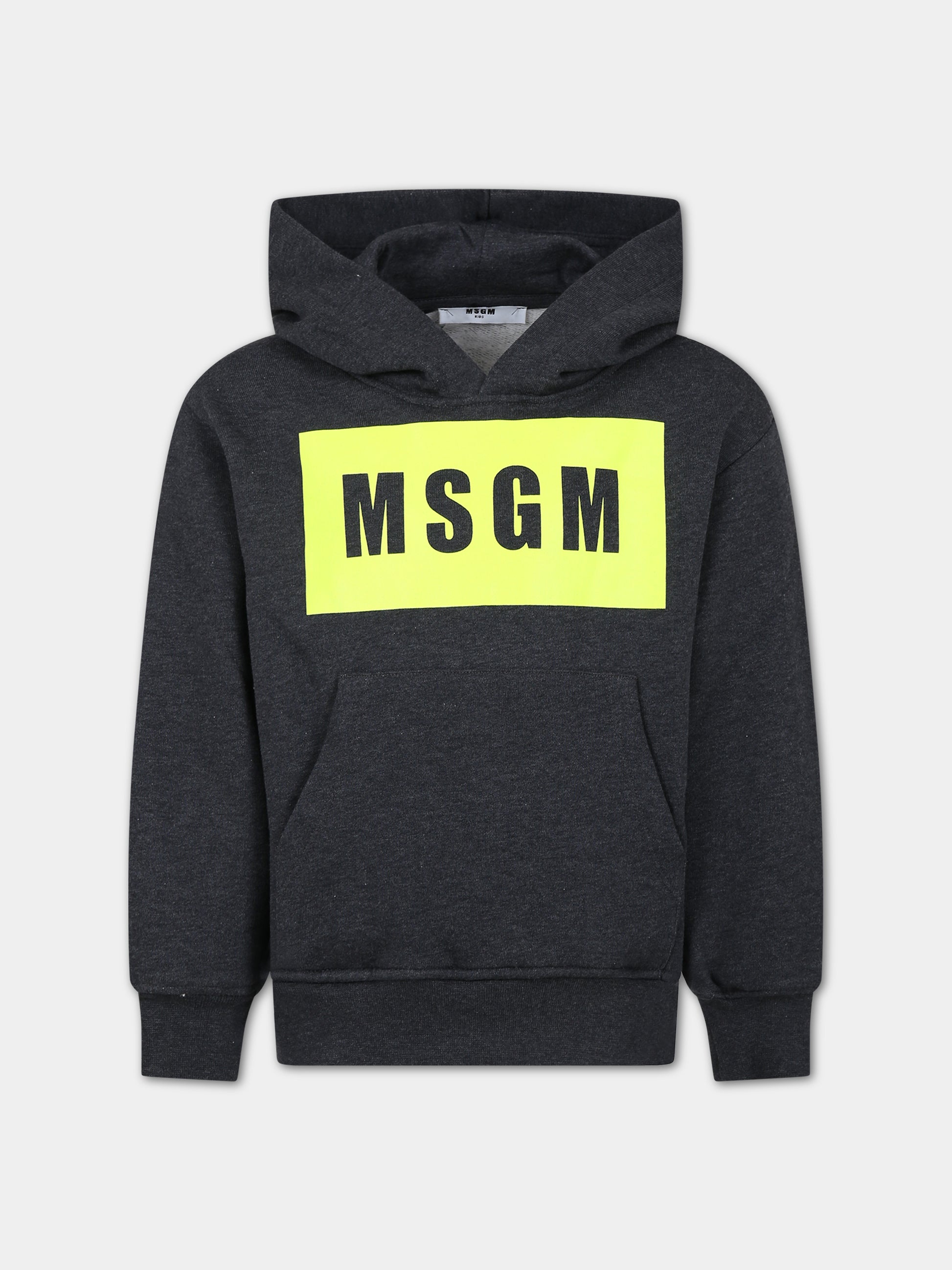 Felpa grigia per bambini con logo,Msgm Kids,F3MSJUHS019 104