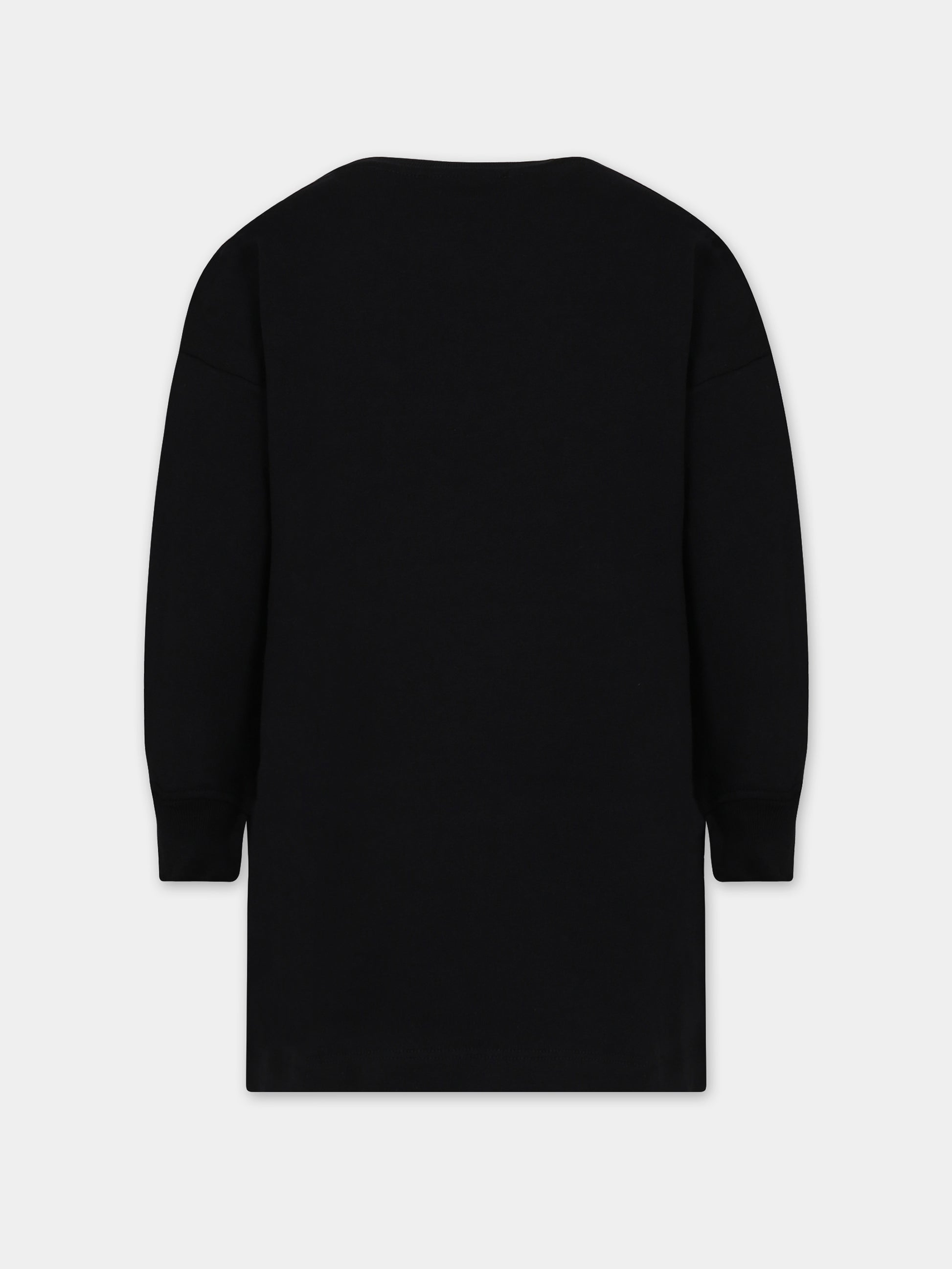 Vestito nero per bambina con logo,Msgm Kids,F3MSJGDR088 110