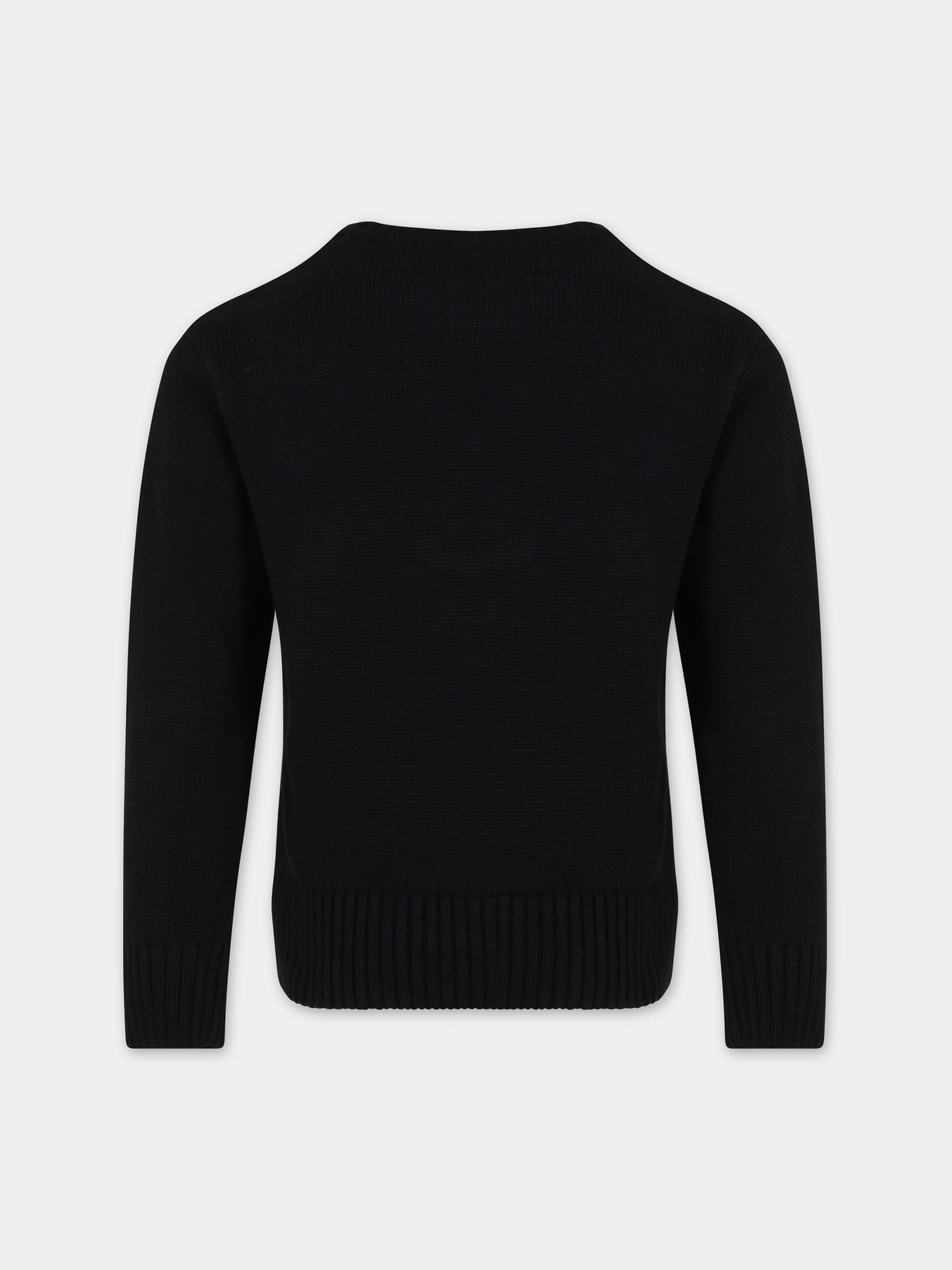 Maglione nero per bambini con logo,Msgm Kids,F3MSJUJP153 110