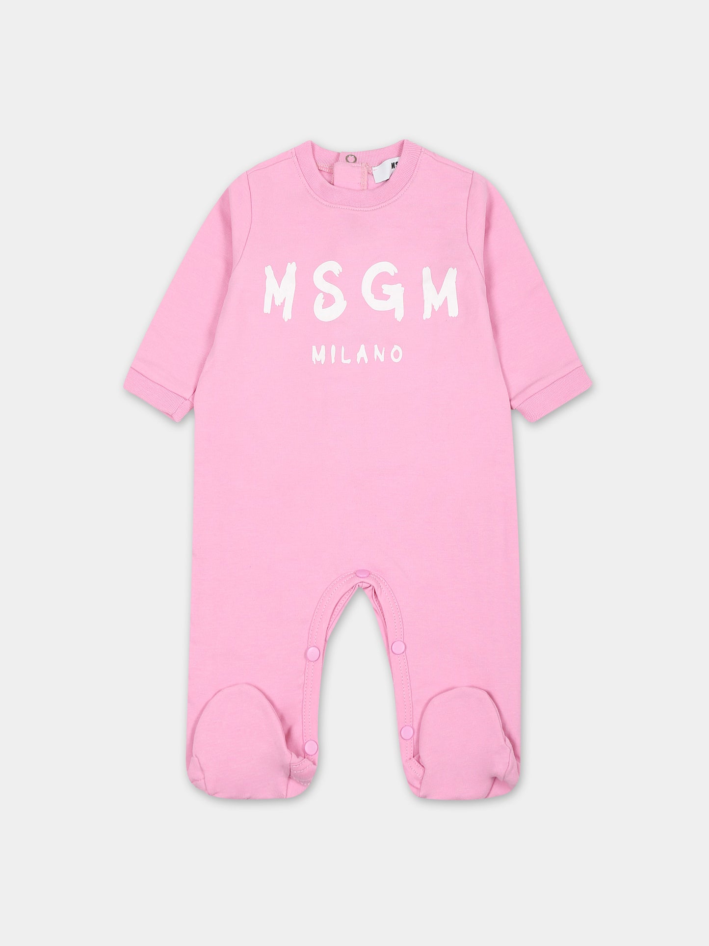 Set rosa per neonata con logo,Msgm Kids,F3MSUBRS035 042