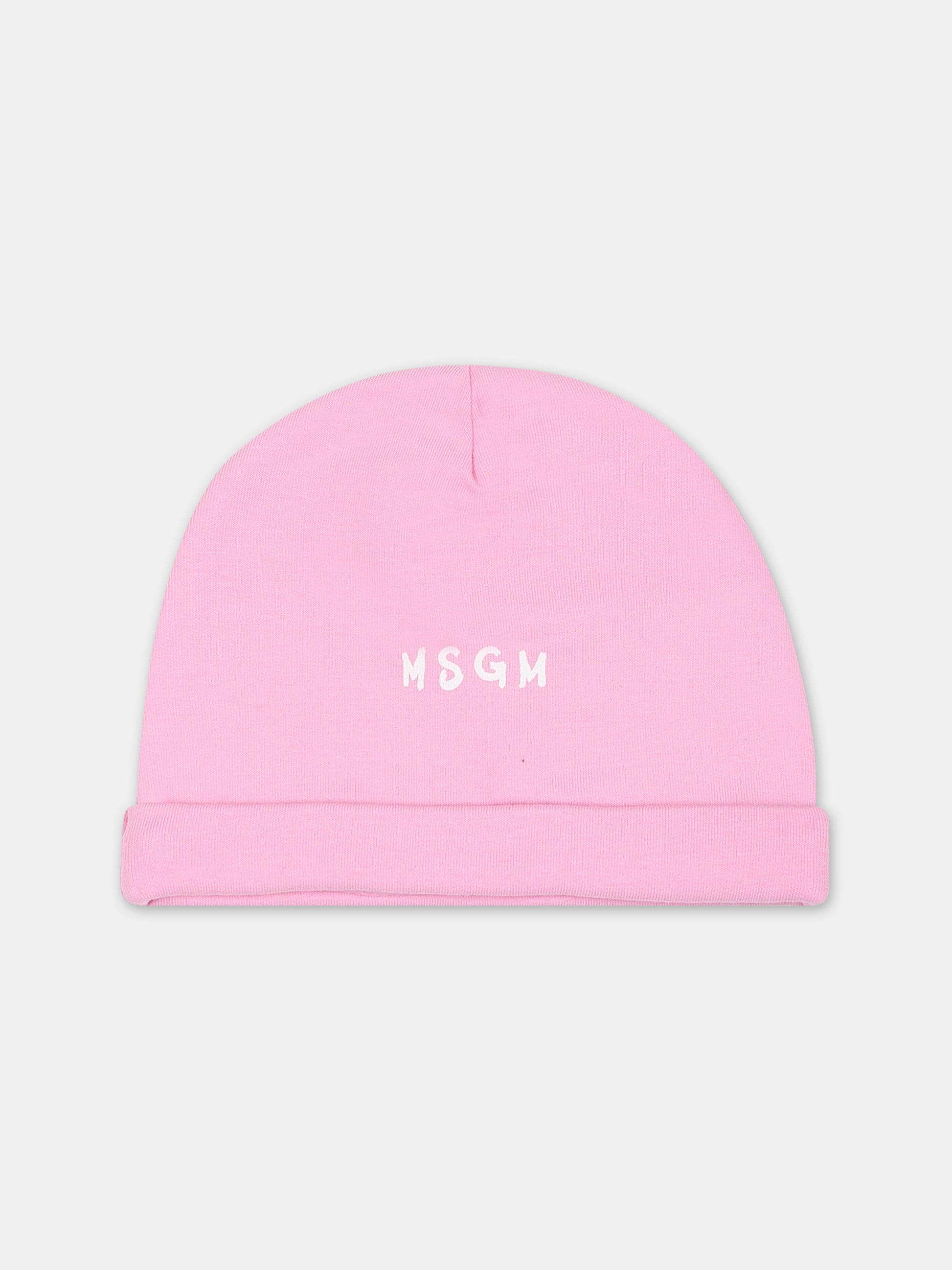 Set rosa per neonata con logo,Msgm Kids,F3MSUBRS035 042