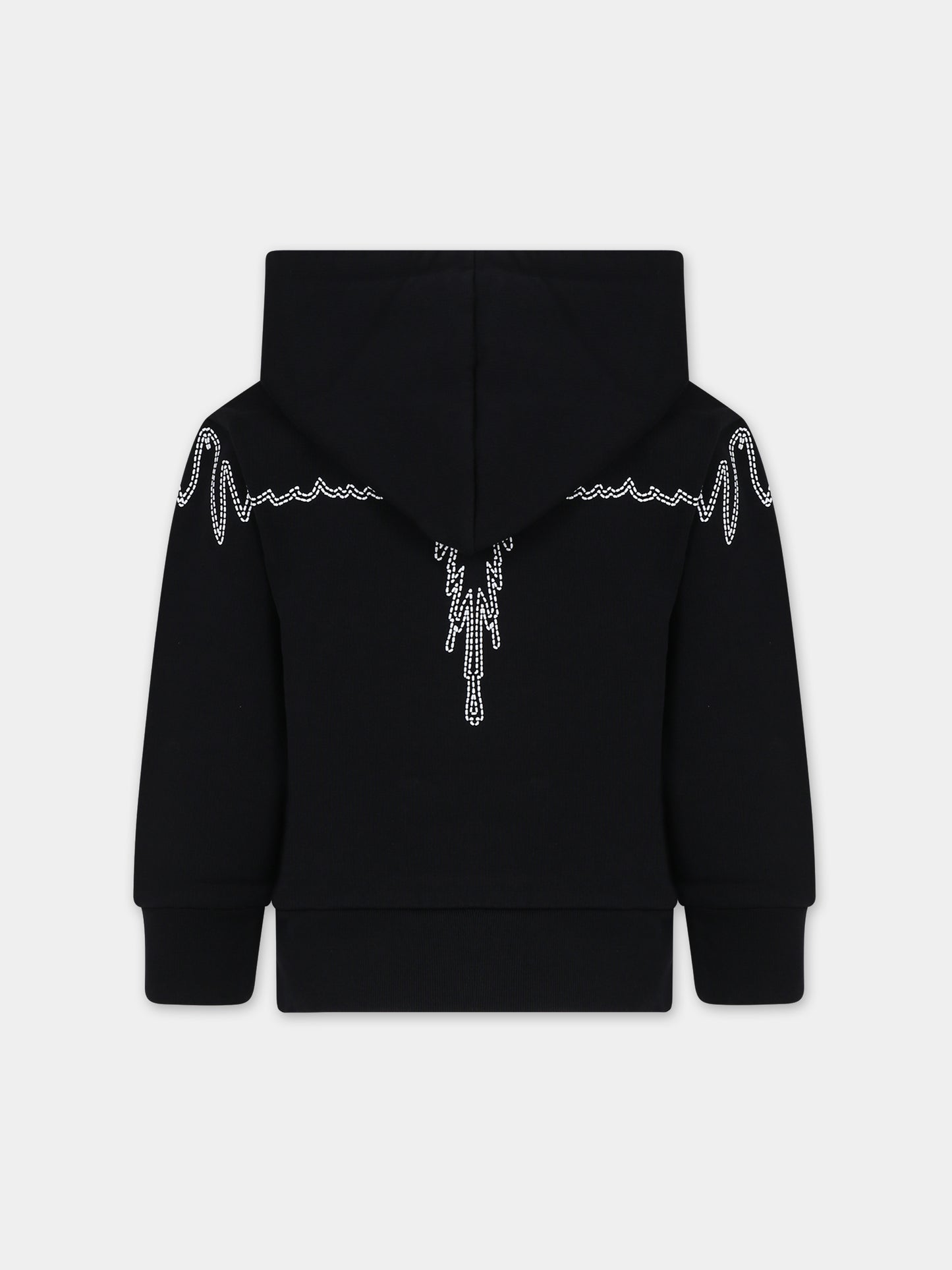 Felpa nera per bambino con ali,Marcelo Burlon Kids,CBBB001F23FLE0041001