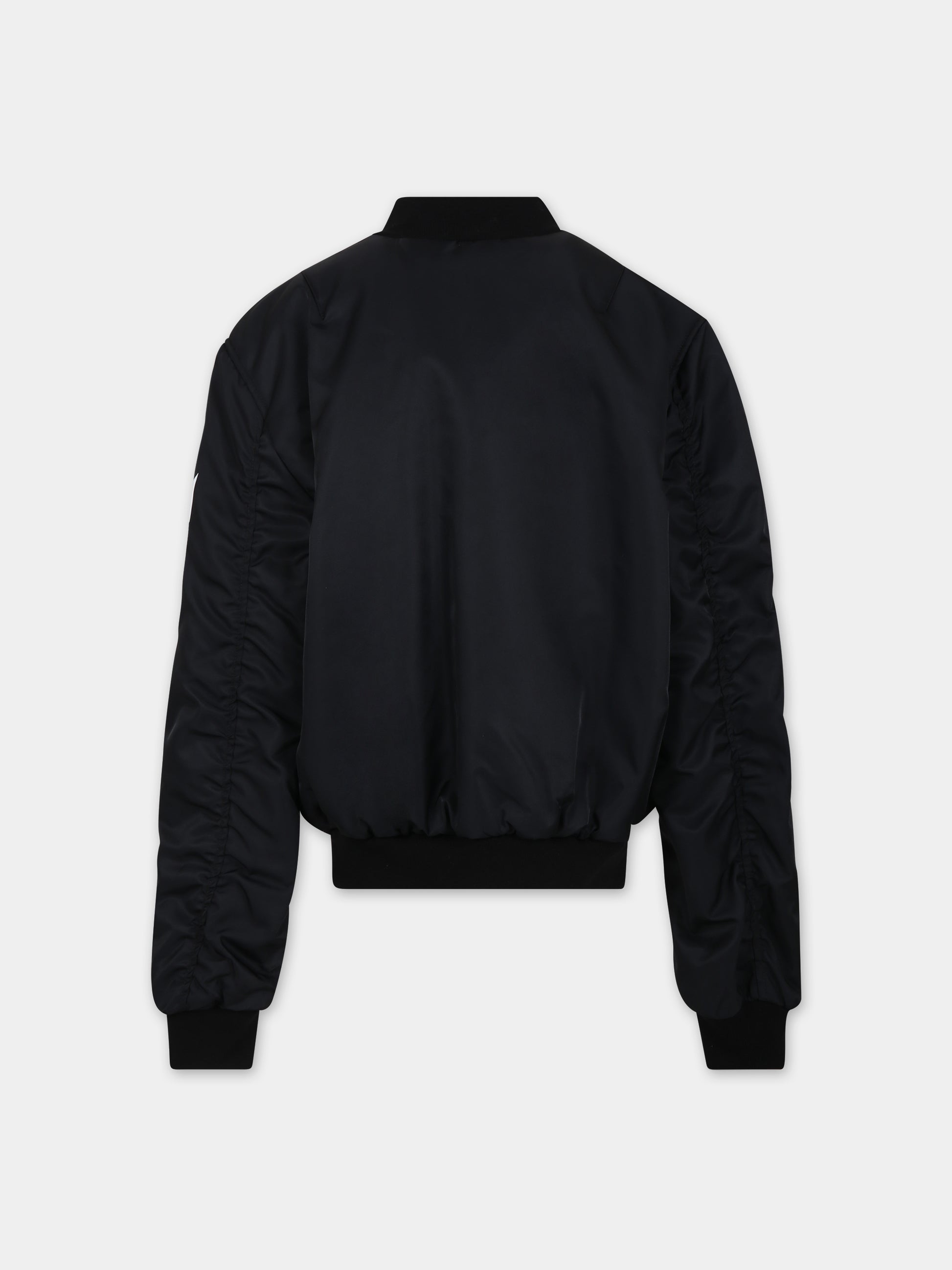 Bomber nero per bambino con logo,Off White,OBEH002F23FAB0011001