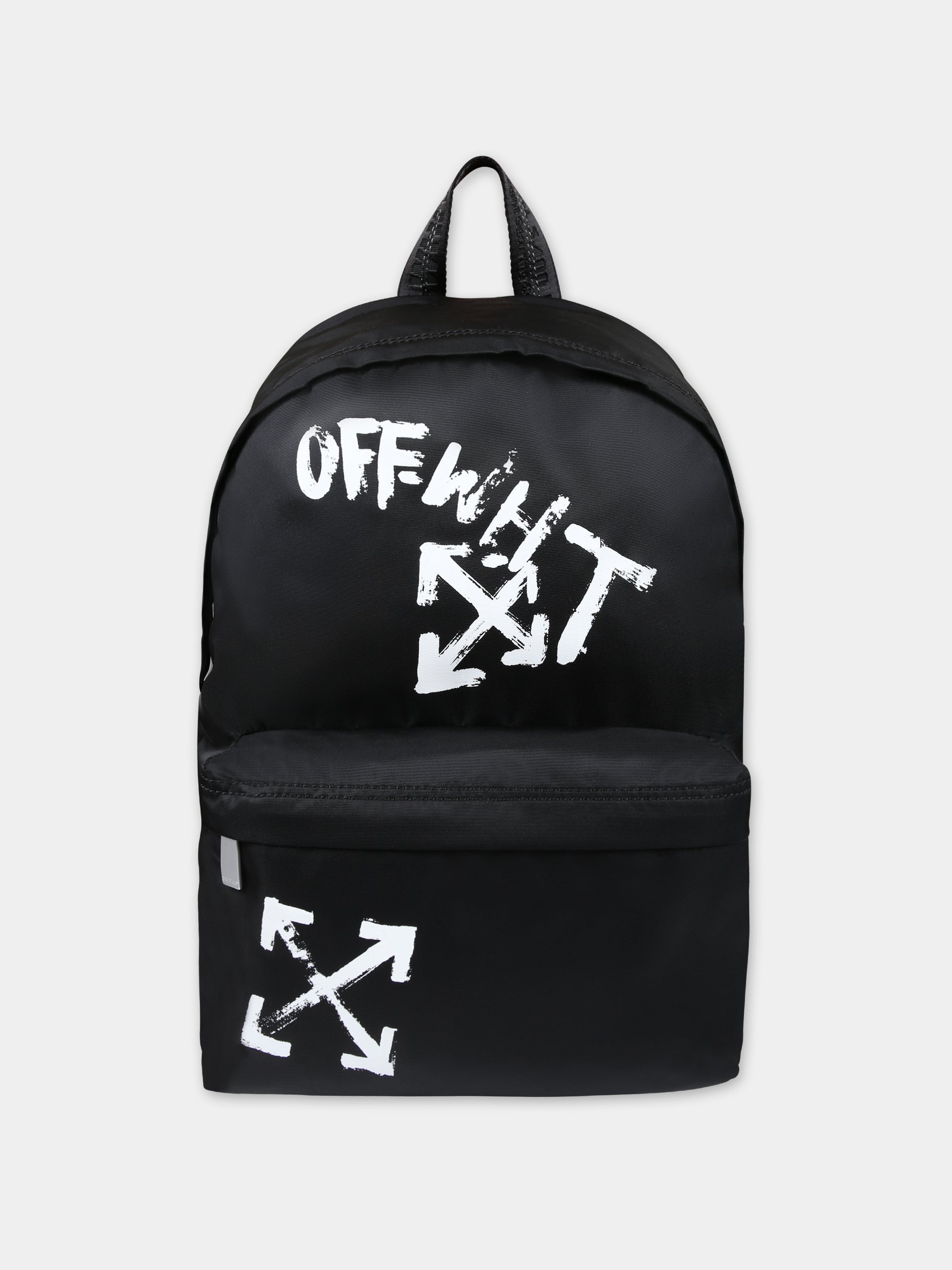 Zaino nero per bambini con logo,Off White,OBNB001F23FAB0061001
